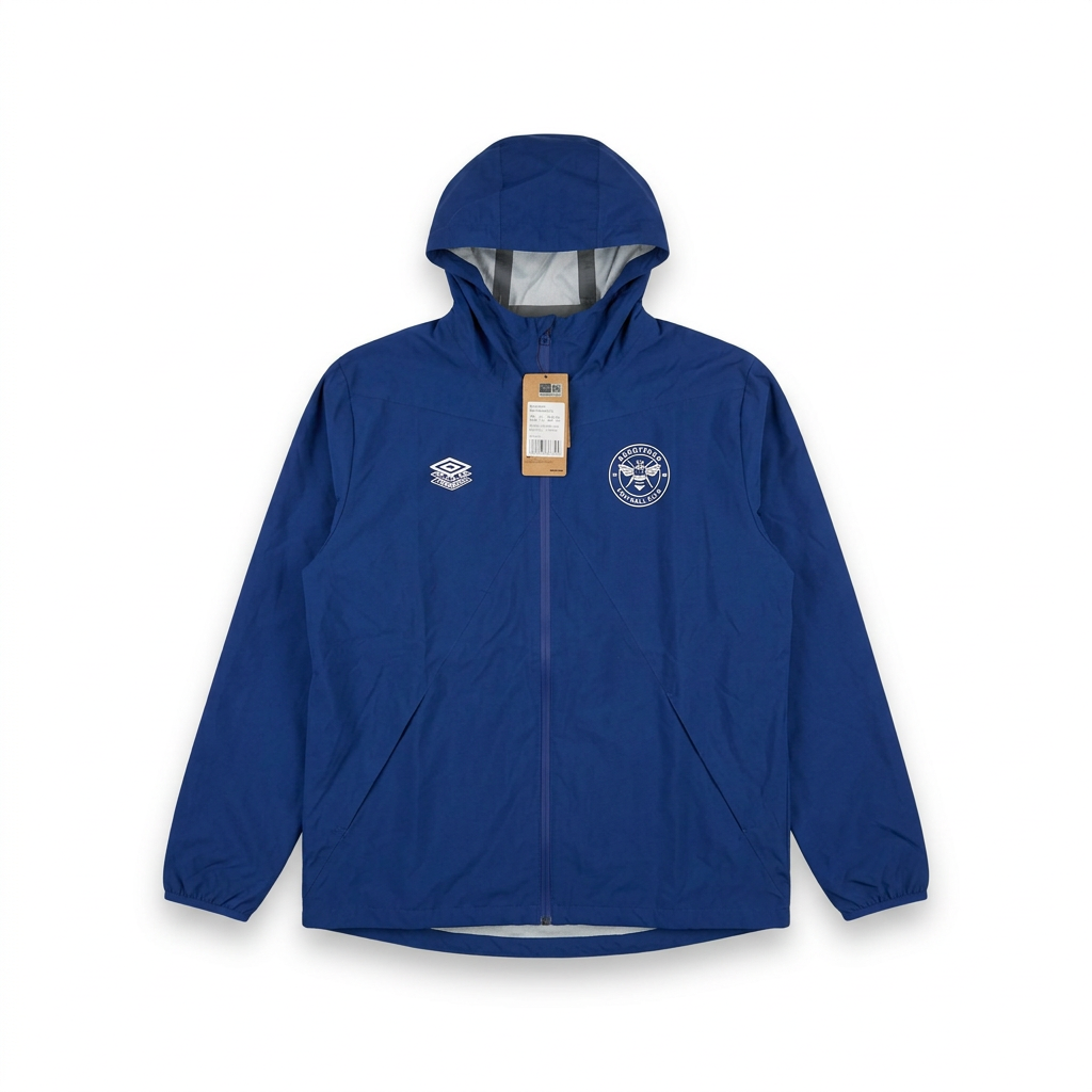 Brentford 2021-22 Umbro Navy Rain Jacket front