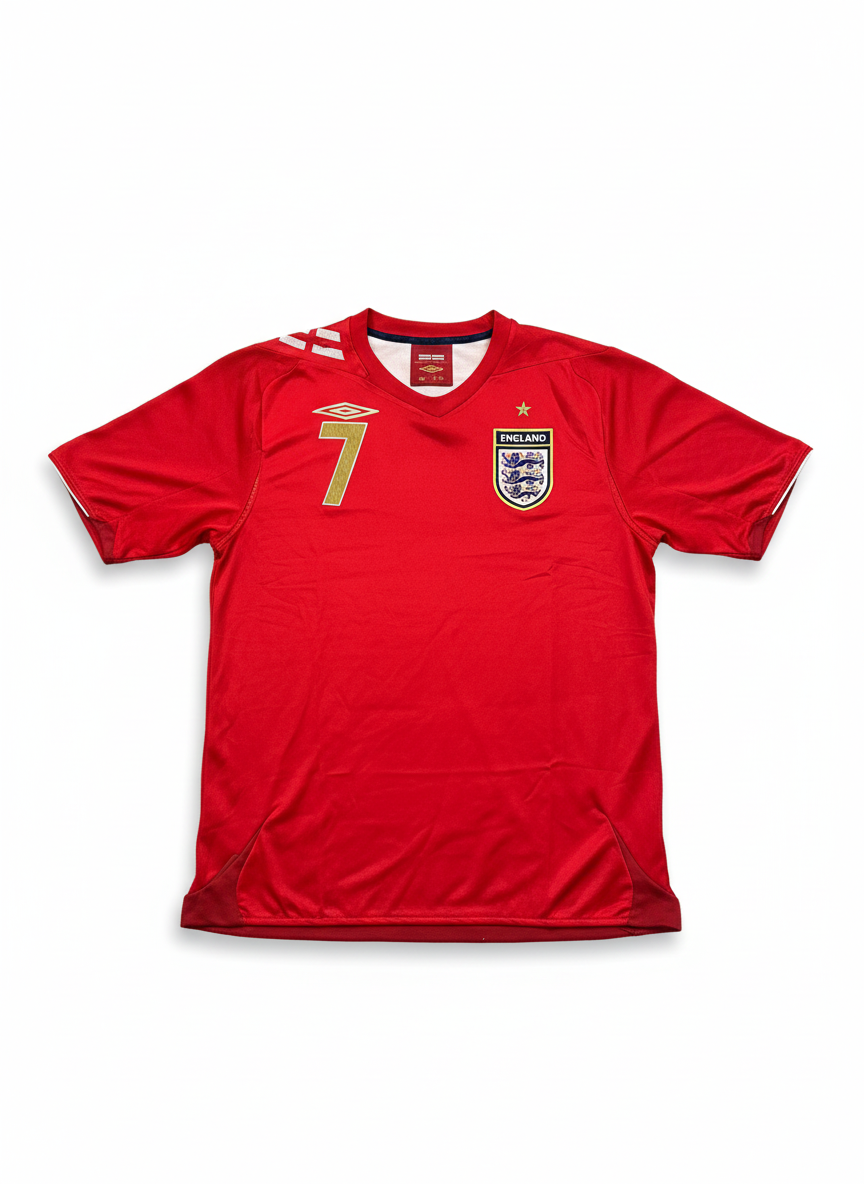 England 2006-08 Away Football Shirt - BECKHAM 7 front