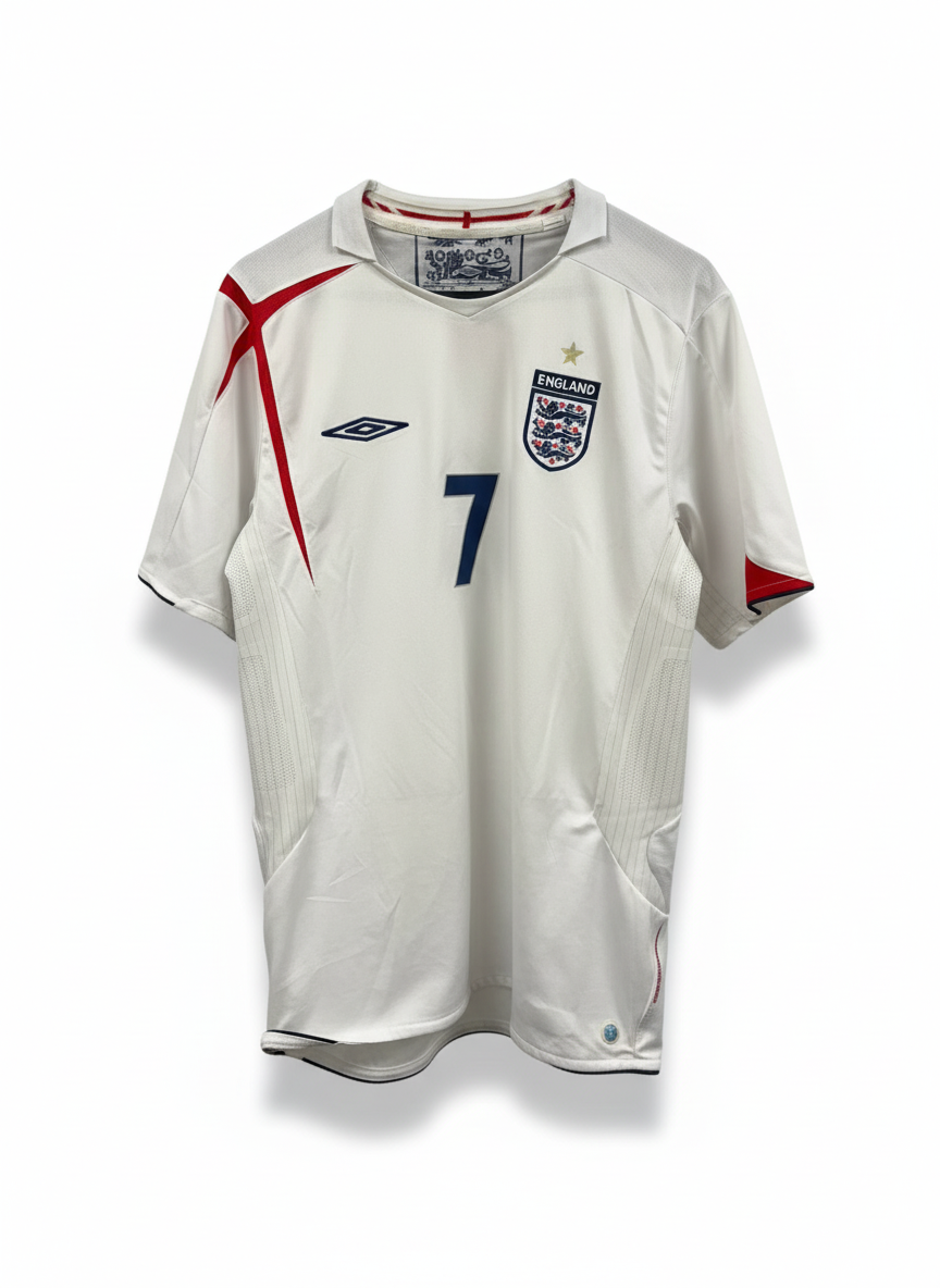 England 2006-08 Home Football Shirt - BECKHAM 7 - Front