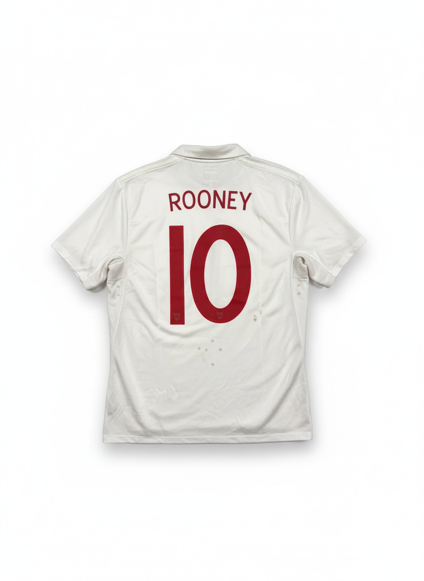 England 2009-10 Home Football Shirt - ROONEY 10 back