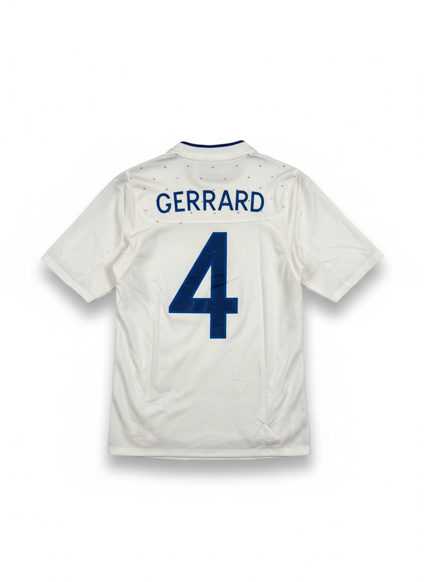 England 2010-11 Home Football Shirt - GERRARD 4 - Back