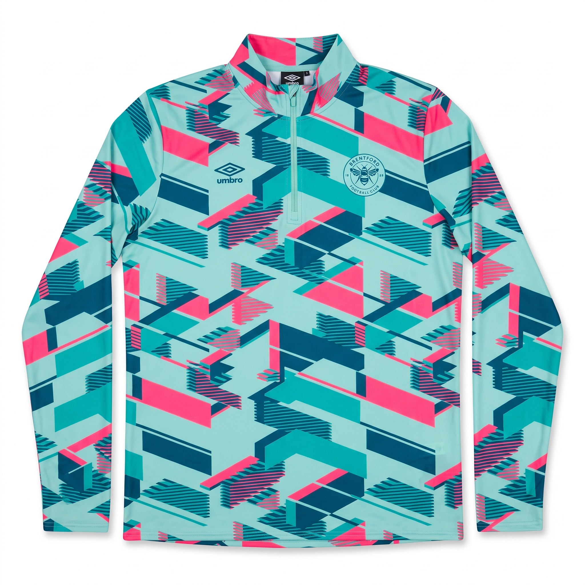 Brentford 2023/24 Aqua Mid Layer 1/4 Zip Top