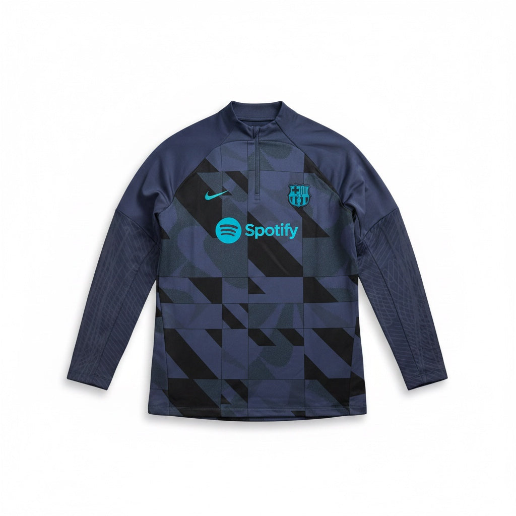 Barcelona 2023/24 Strike Navy Blue Dri-Fit 1/4 Zip Training Top - Women's