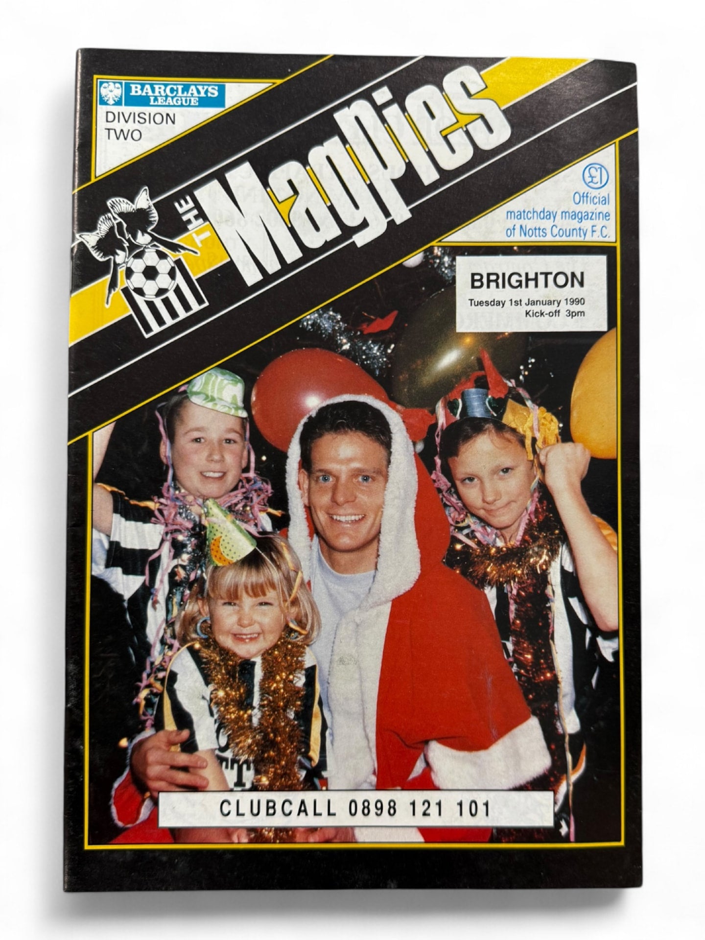 Notts County vs Brighton & Hove Albion 1989/90 programme cover