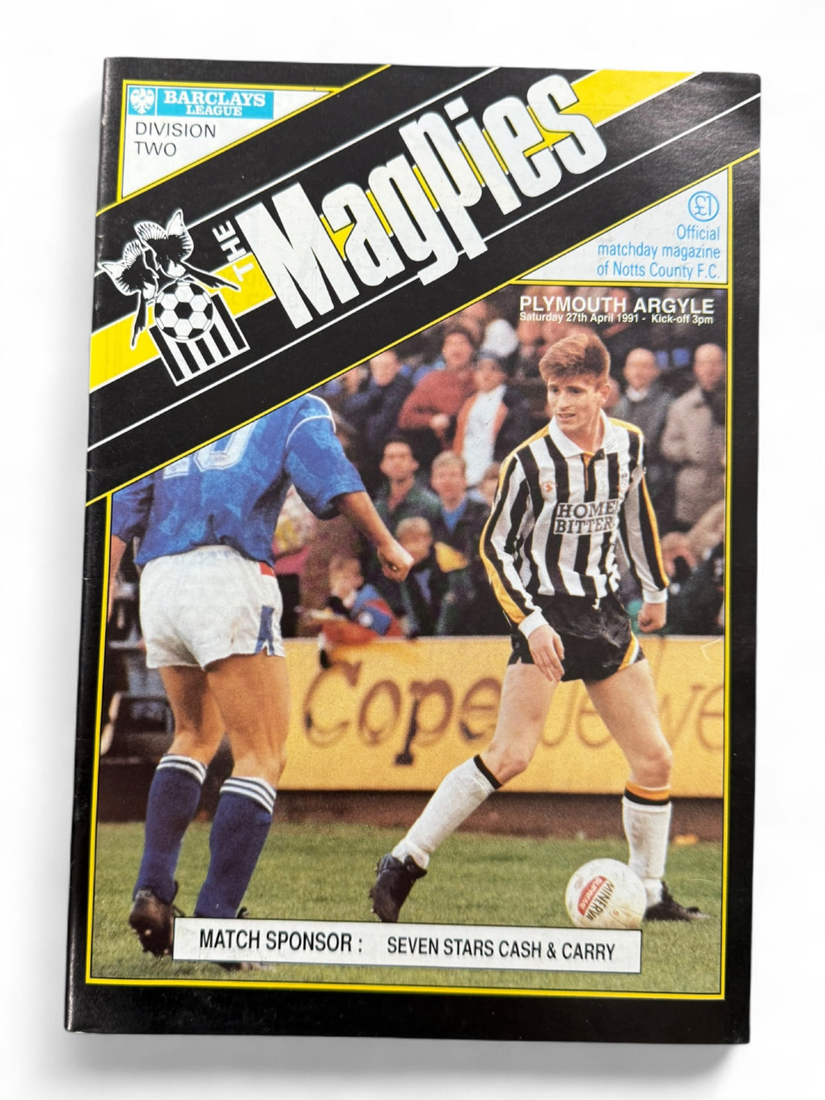 Notts County vs Plymouth Argyle 1990/91 programme cover