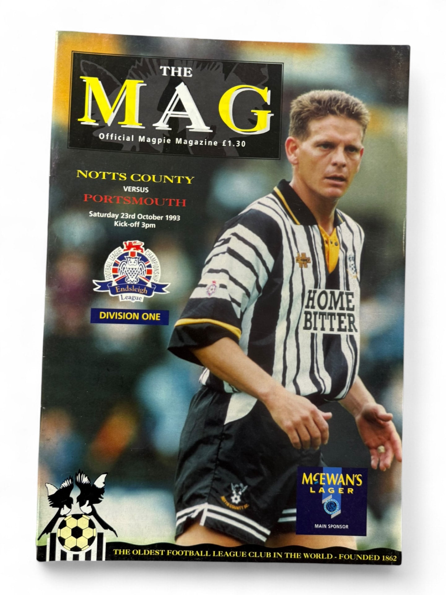 Notts County vs Portsmouth 1993/94 programme cover