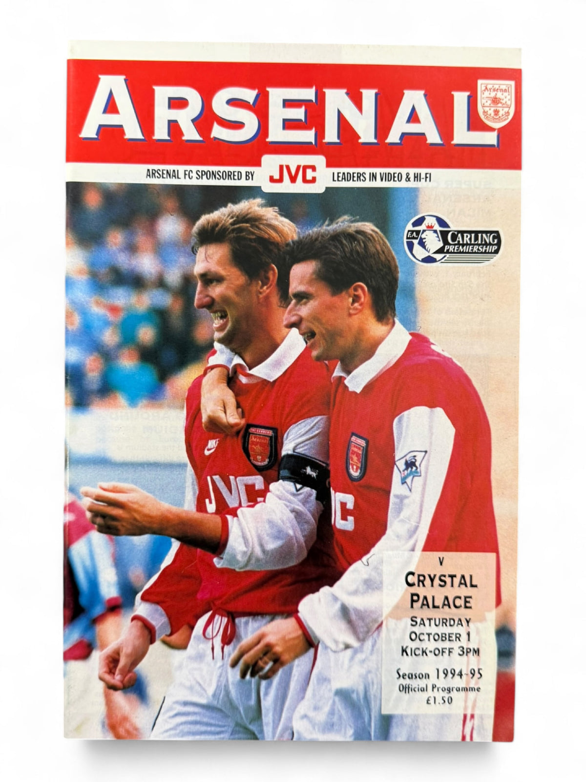 Arsenal vs Crystal Palace 1994/95 match day programme