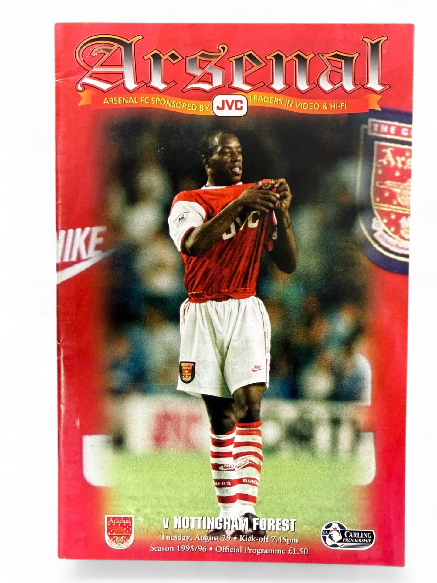 Arsenal vs Nottingham Forest 1995/96 match day programme