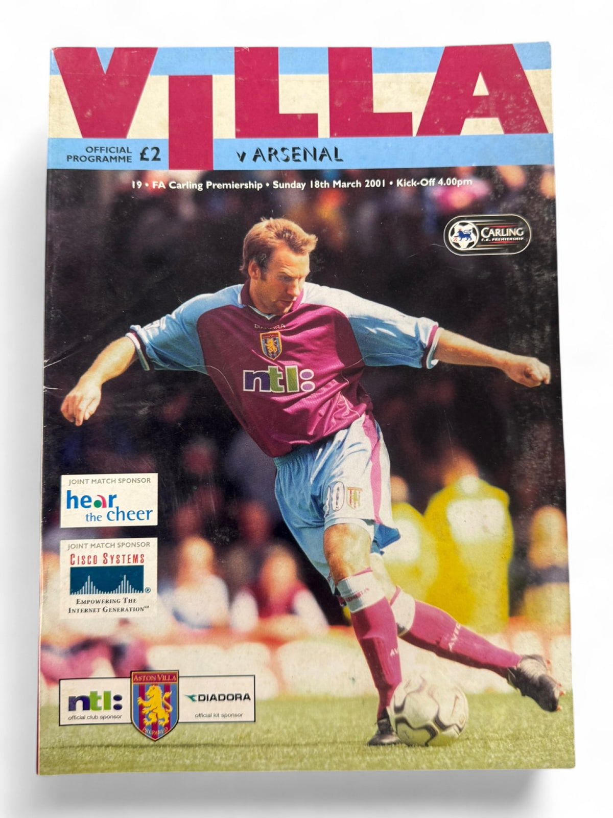 Aston Villa vs Arsenal 2000/01 match day programme