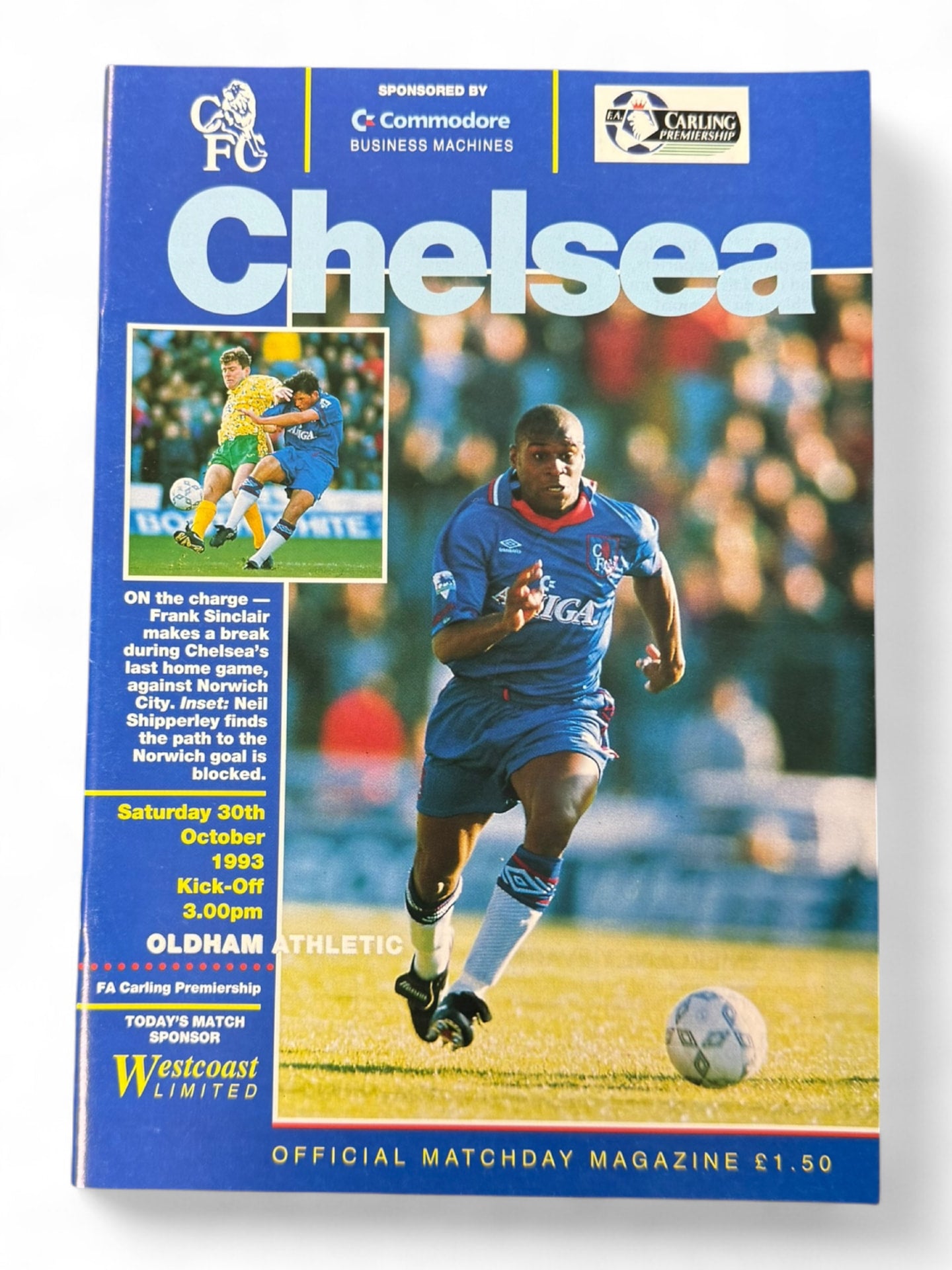 Chelsea vs Oldham Athletic 1993/94 match day programme