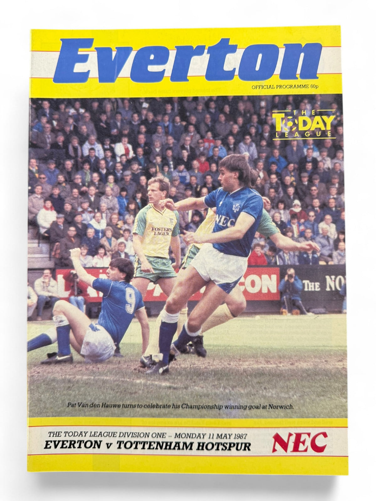 Everton vs Tottenham Hotspur 1986/87 programme