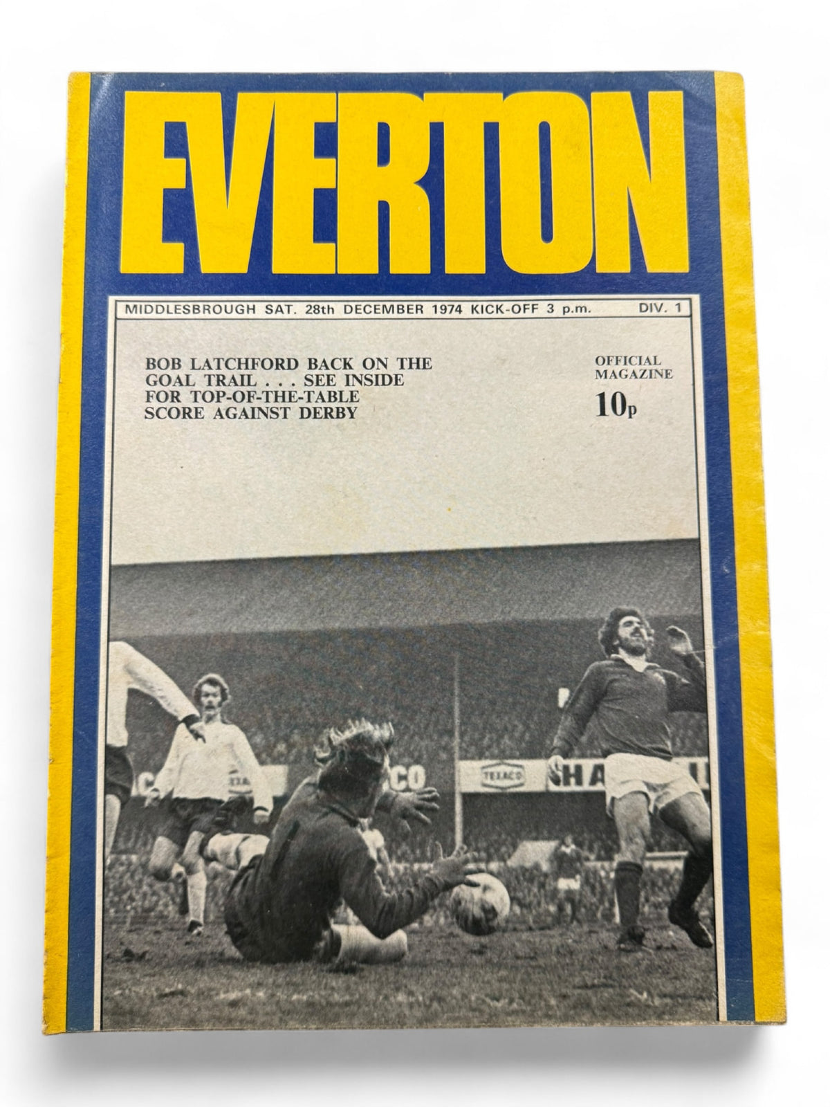 Everton vs Middlesbrough 1974/75 programme