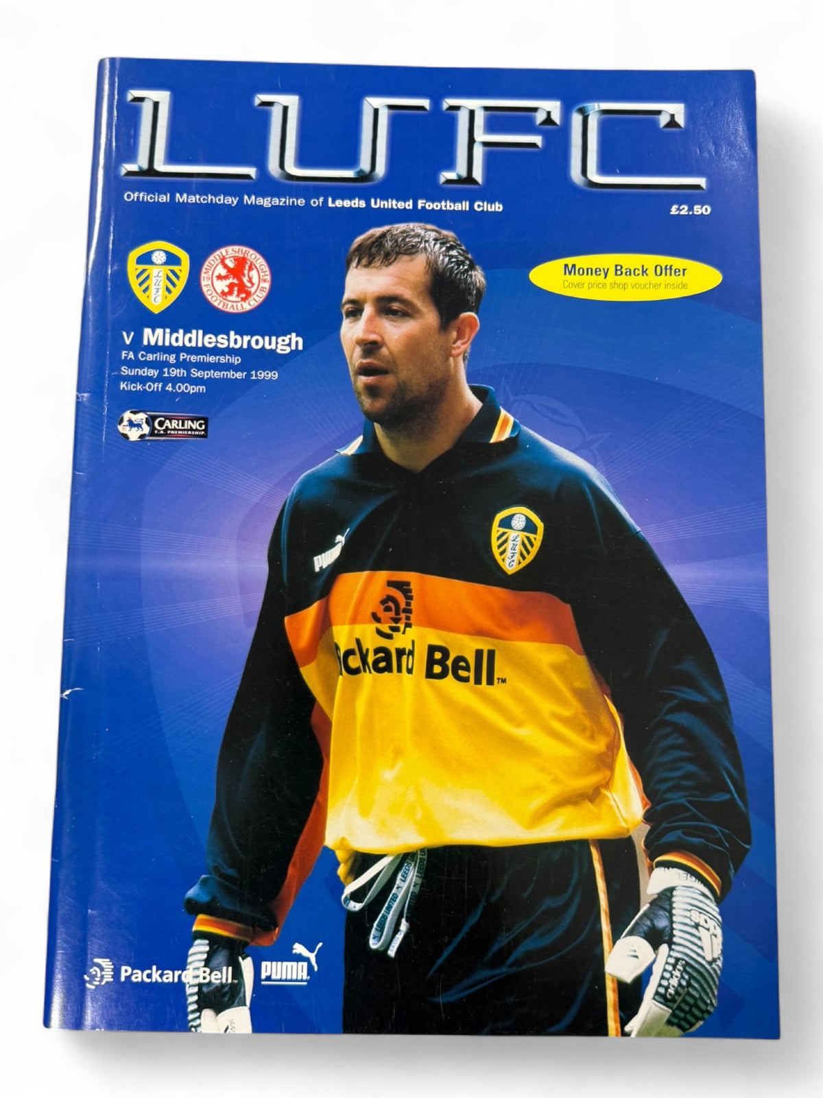 Leeds United vs Middlesbrough 1999/2000 match day programme