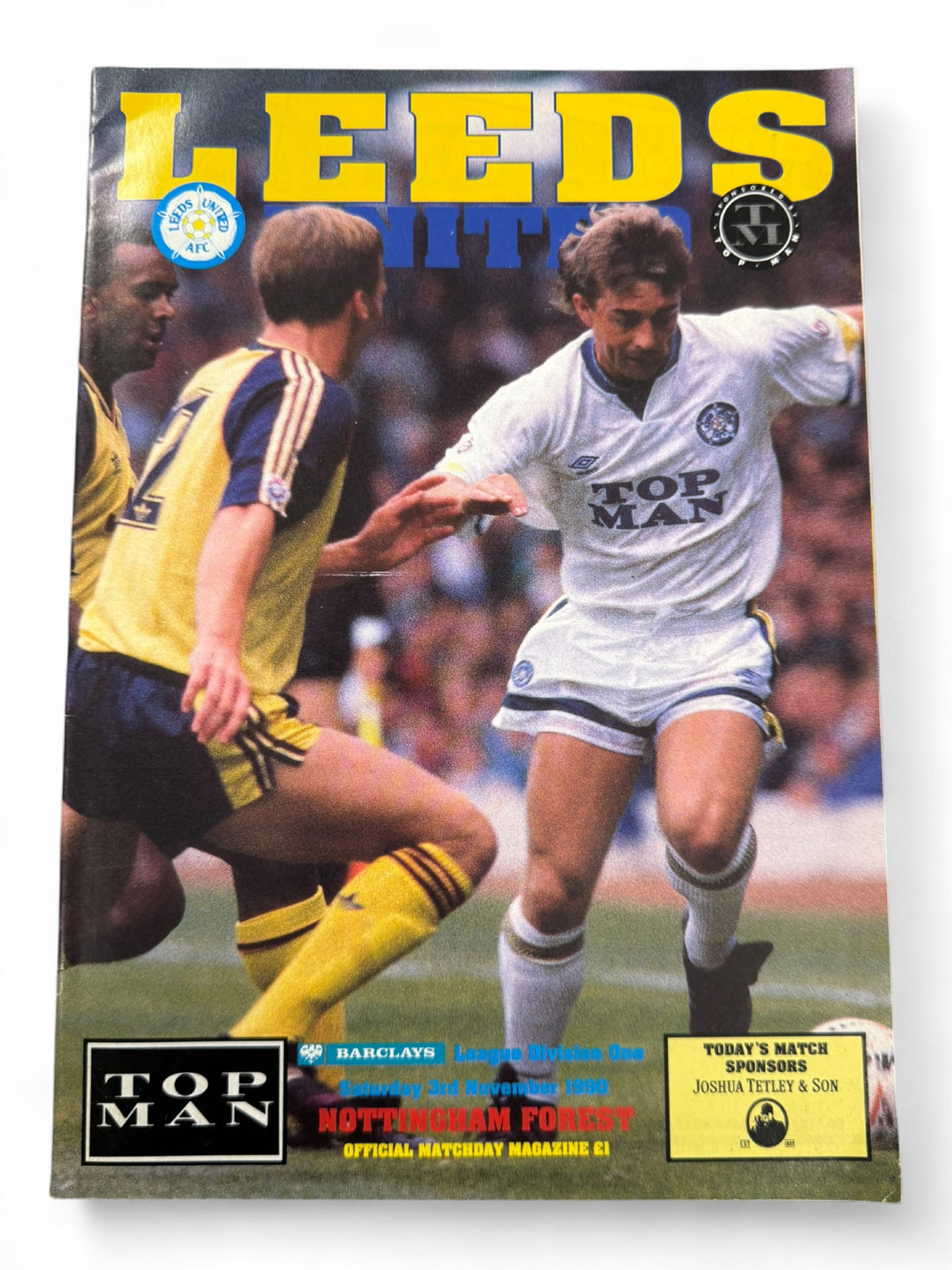 Leeds United vs Nottingham Forest 1990/91 match day programme