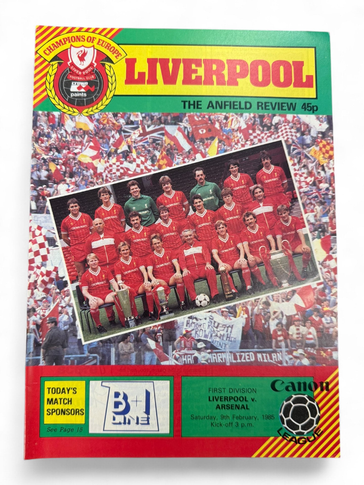 Liverpool vs Arsenal 1984/85 match day programme