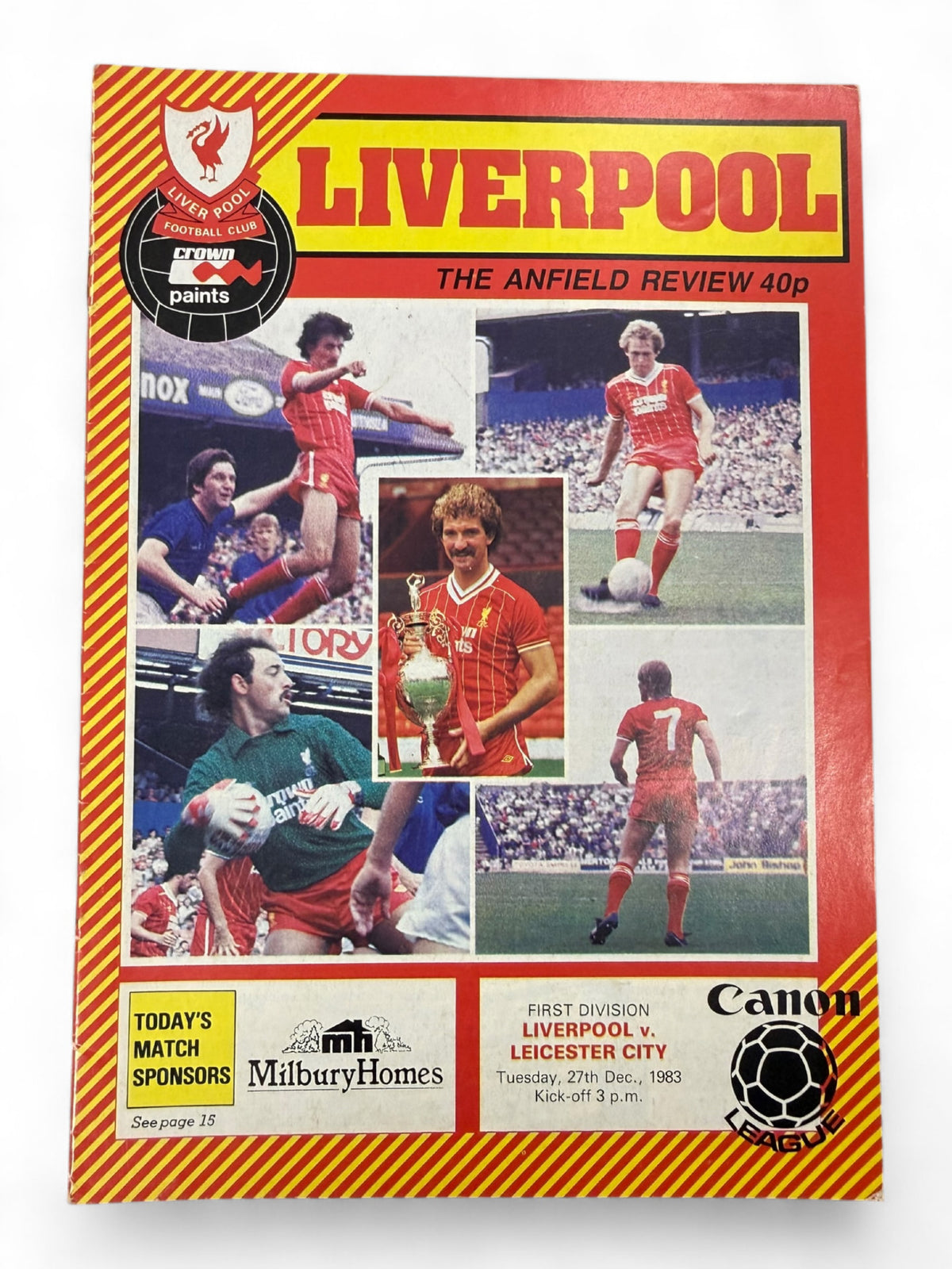 Liverpool vs Leicester City 1983/84 match day programme