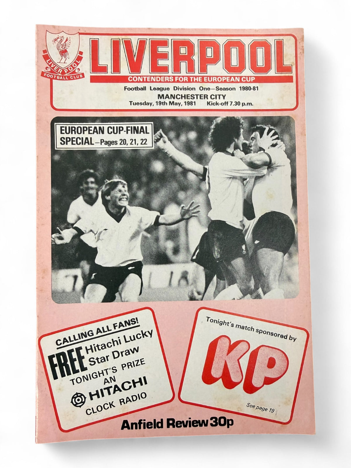 Liverpool vs Manchester City 1980/81 match day programme