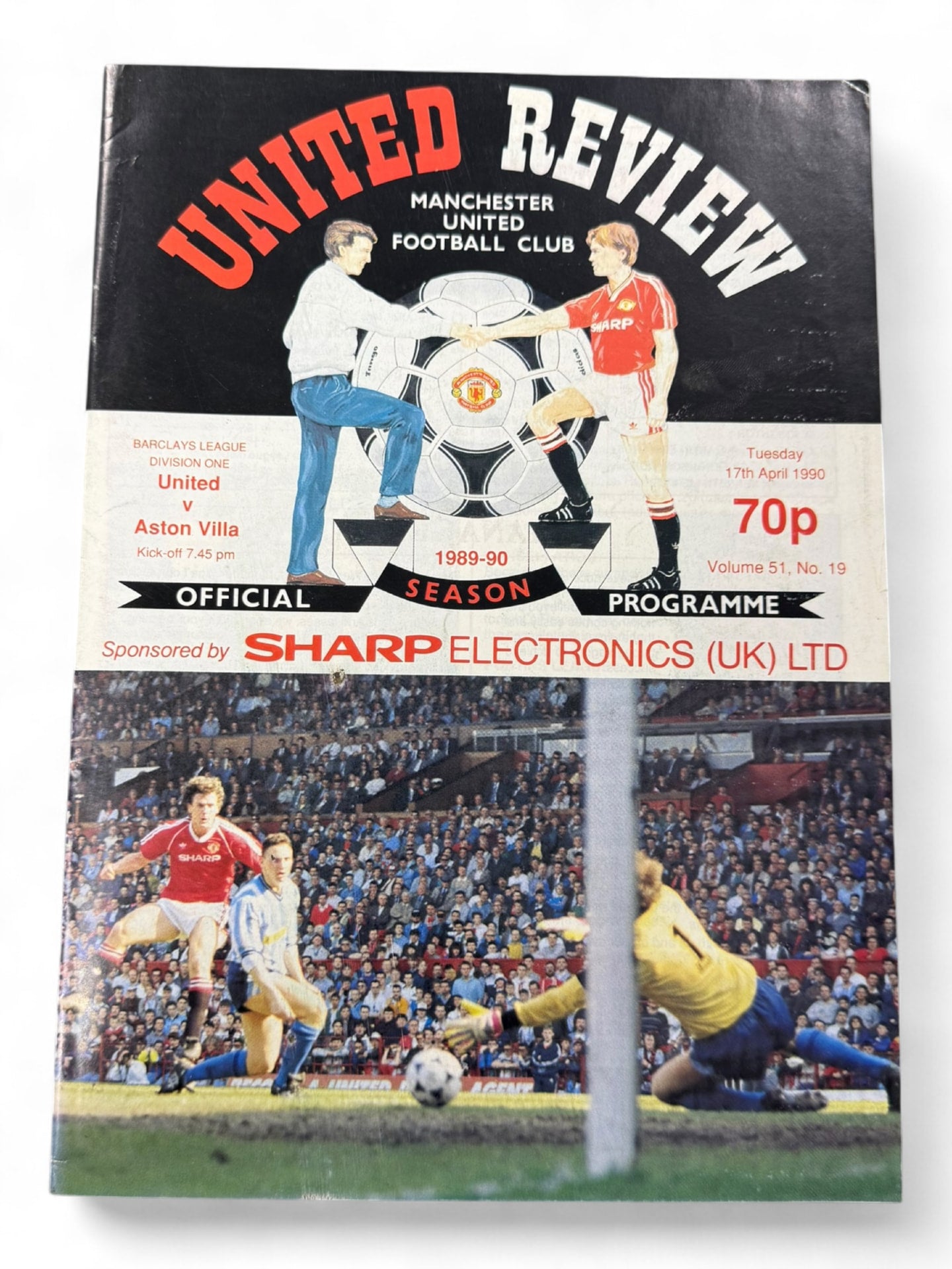 Manchester United vs Aston Villa 1989/90 match day programme