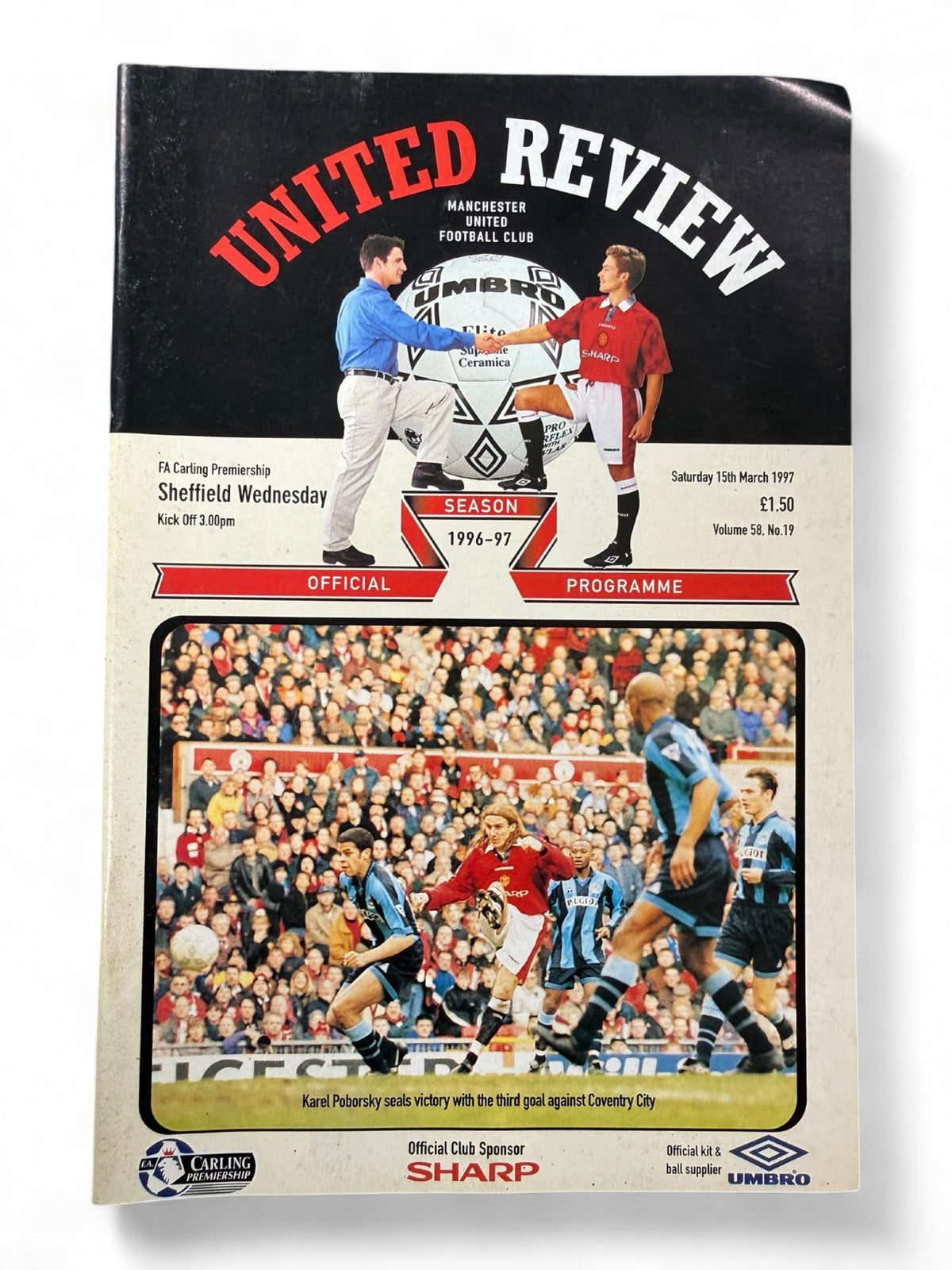 Manchester United vs Sheffield Wednesday 1996/97 match day programme