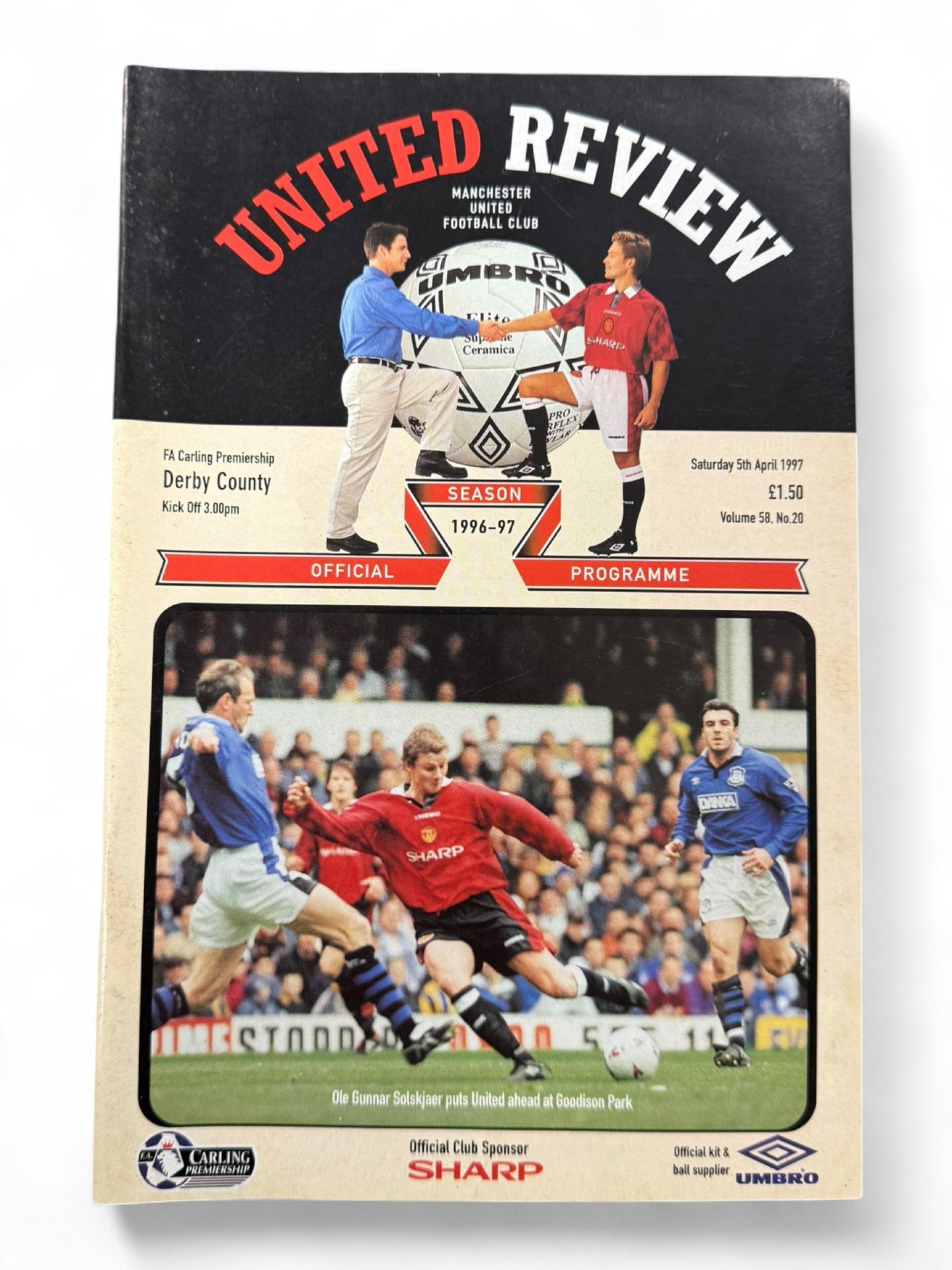 Manchester United vs Derby County 1996/97 match day programme