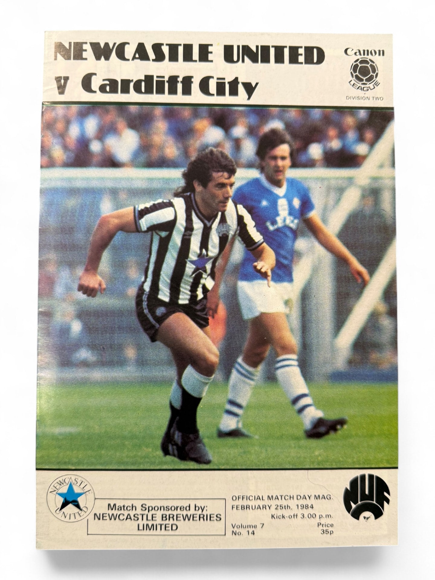 Newcastle United vs Cardiff City 1983/84 match day programme