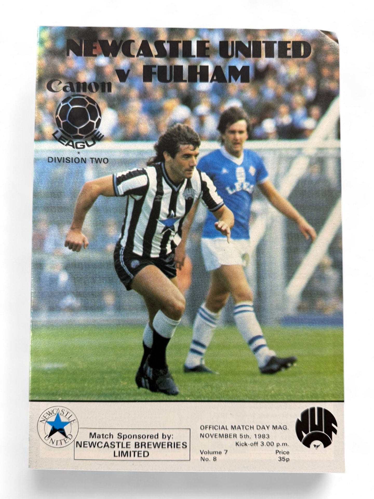 Newcastle United vs Fulham 1983/84 match day programme