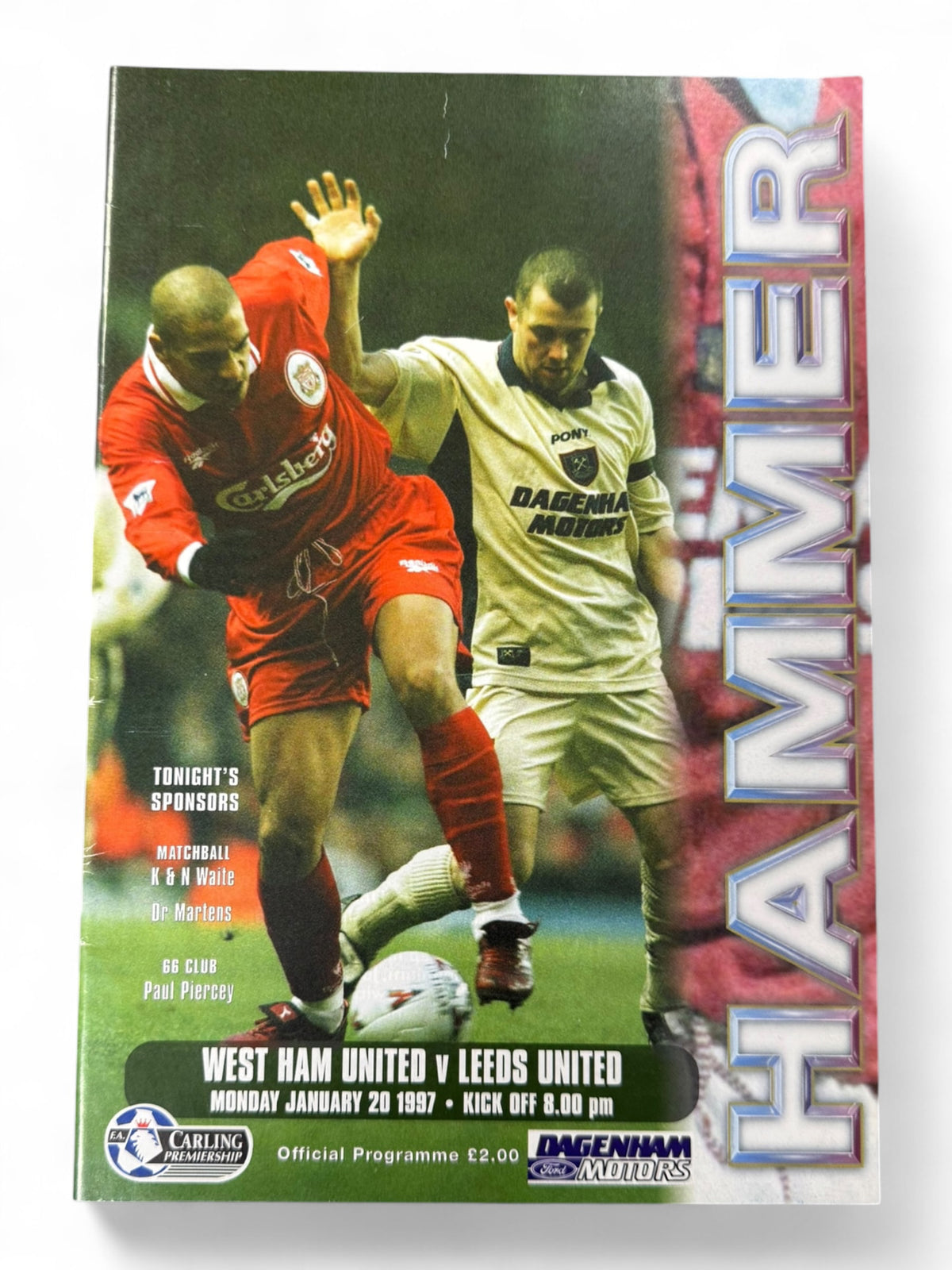 West Ham United vs Leeds United 1996/97 programme