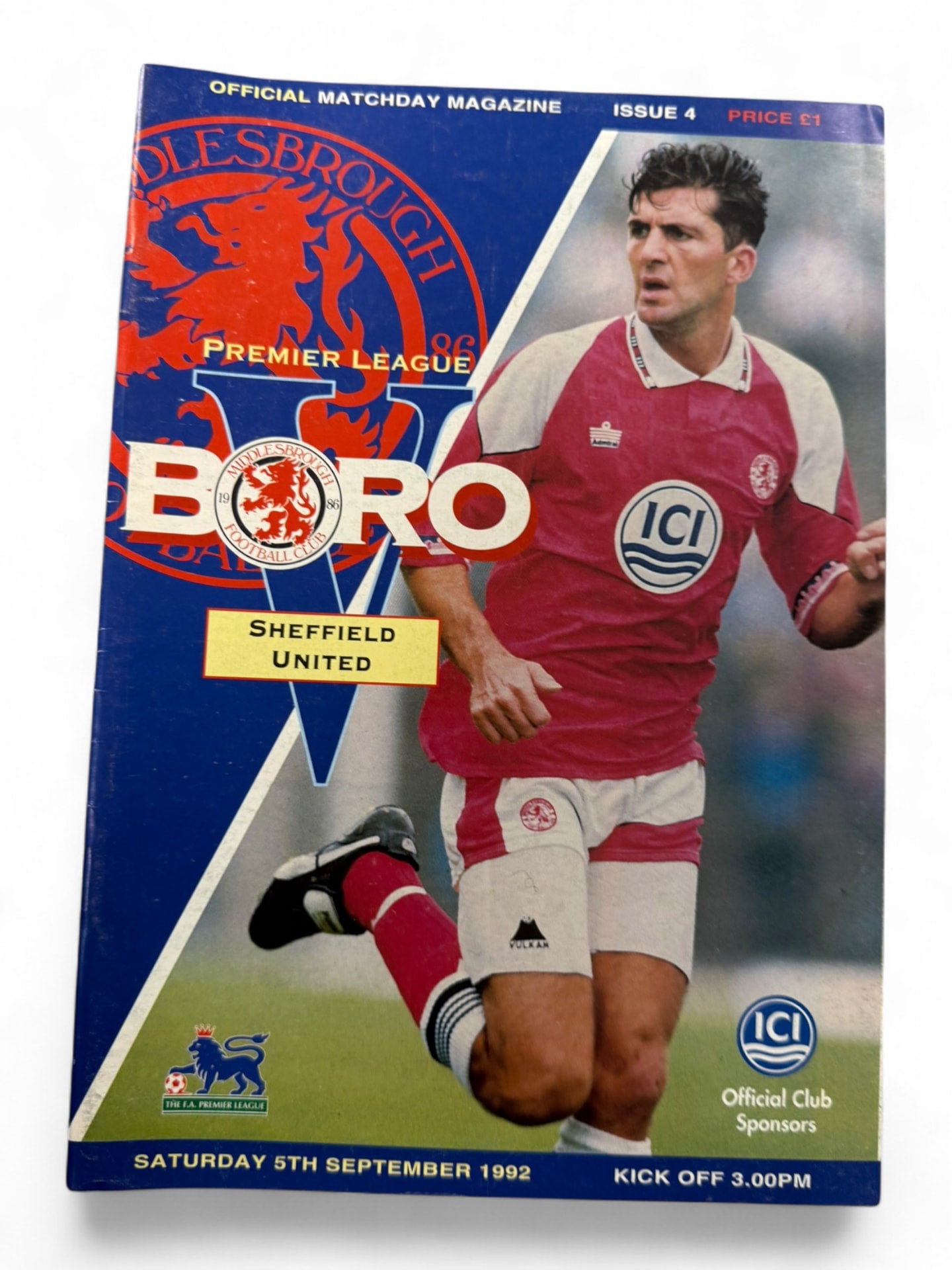 Middlesbrough v Sheffield United 1992 programme
