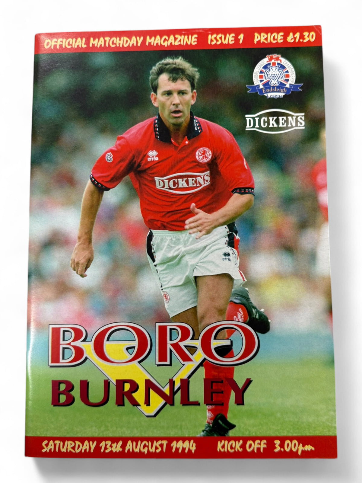 Middlesbrough v Burnley 1994 programme