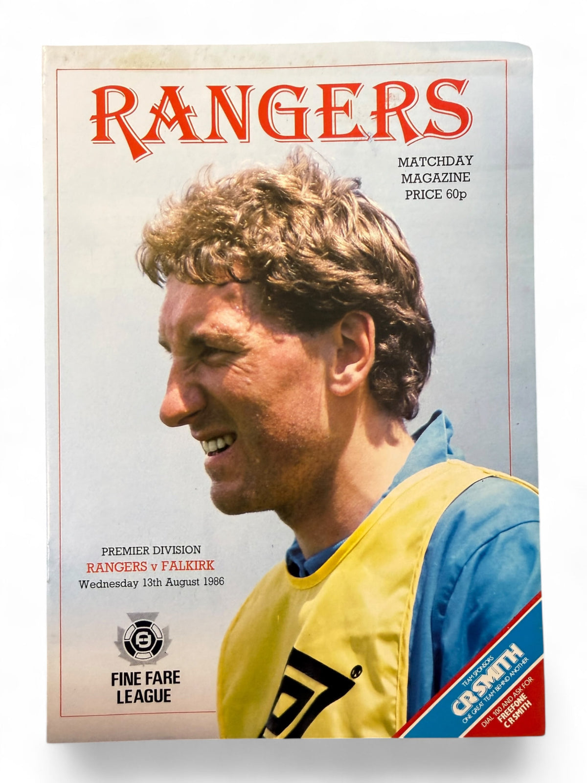 Rangers v Falkirk 1986 programme