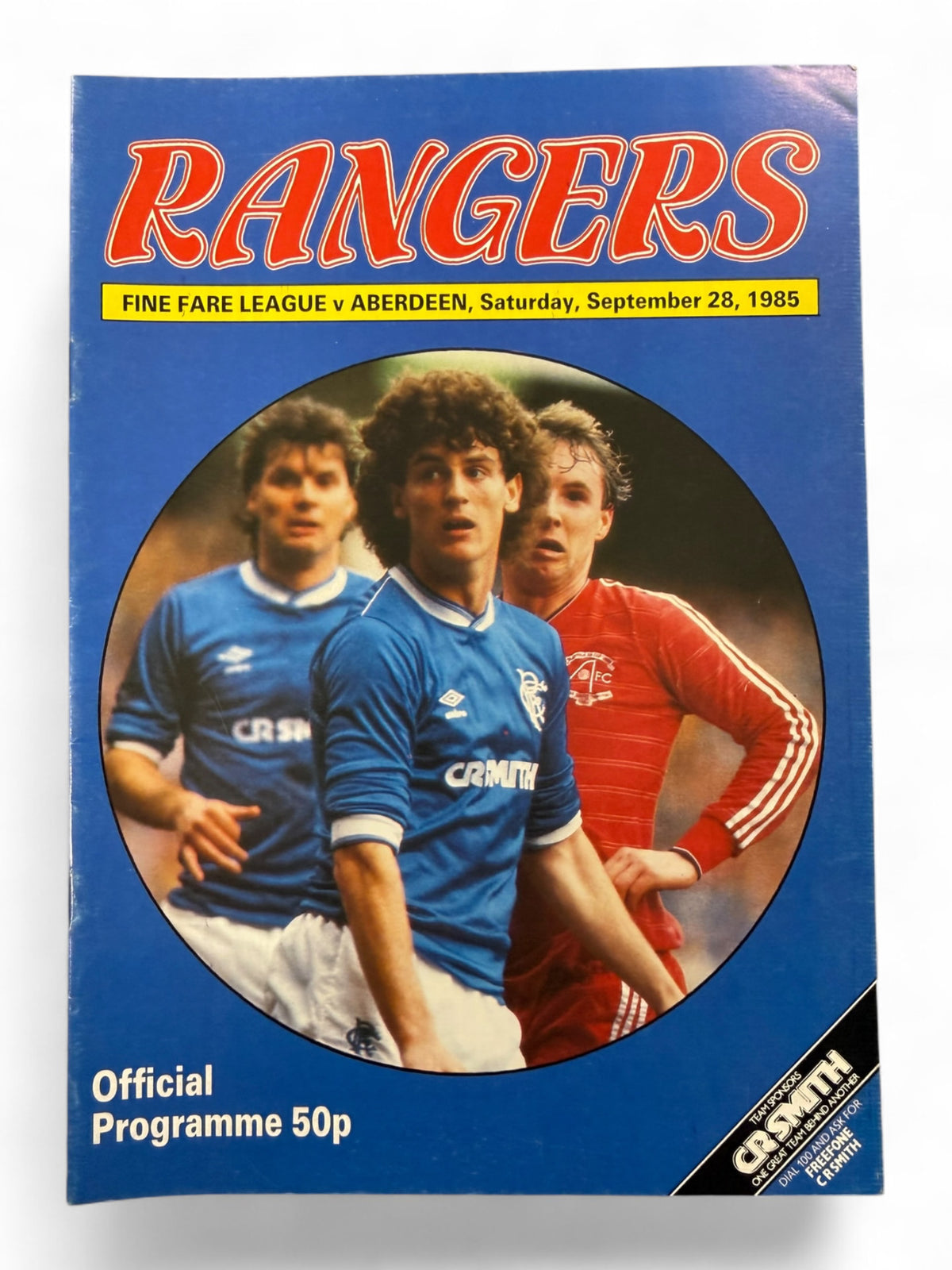 Rangers v Aberdeen 1985 programme