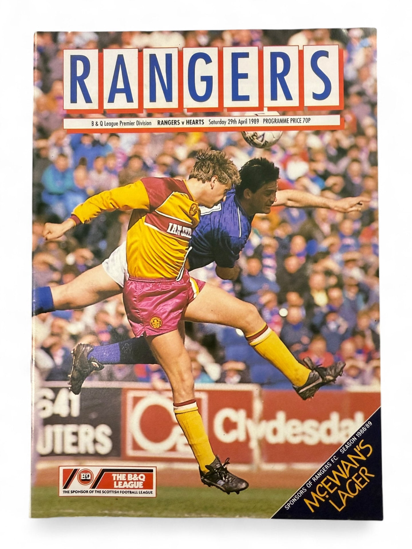 Rangers v Hearts 1989 programme