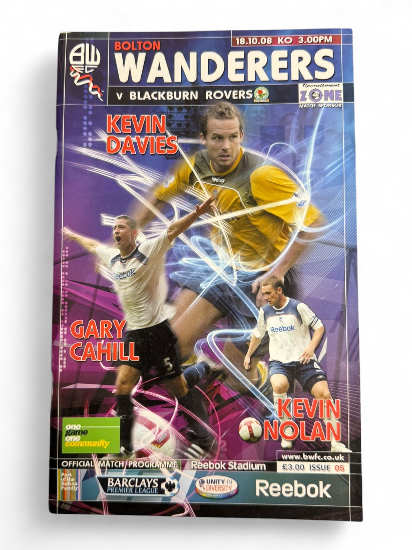Bolton Wanderers v Blackburn Rovers 2008 programme