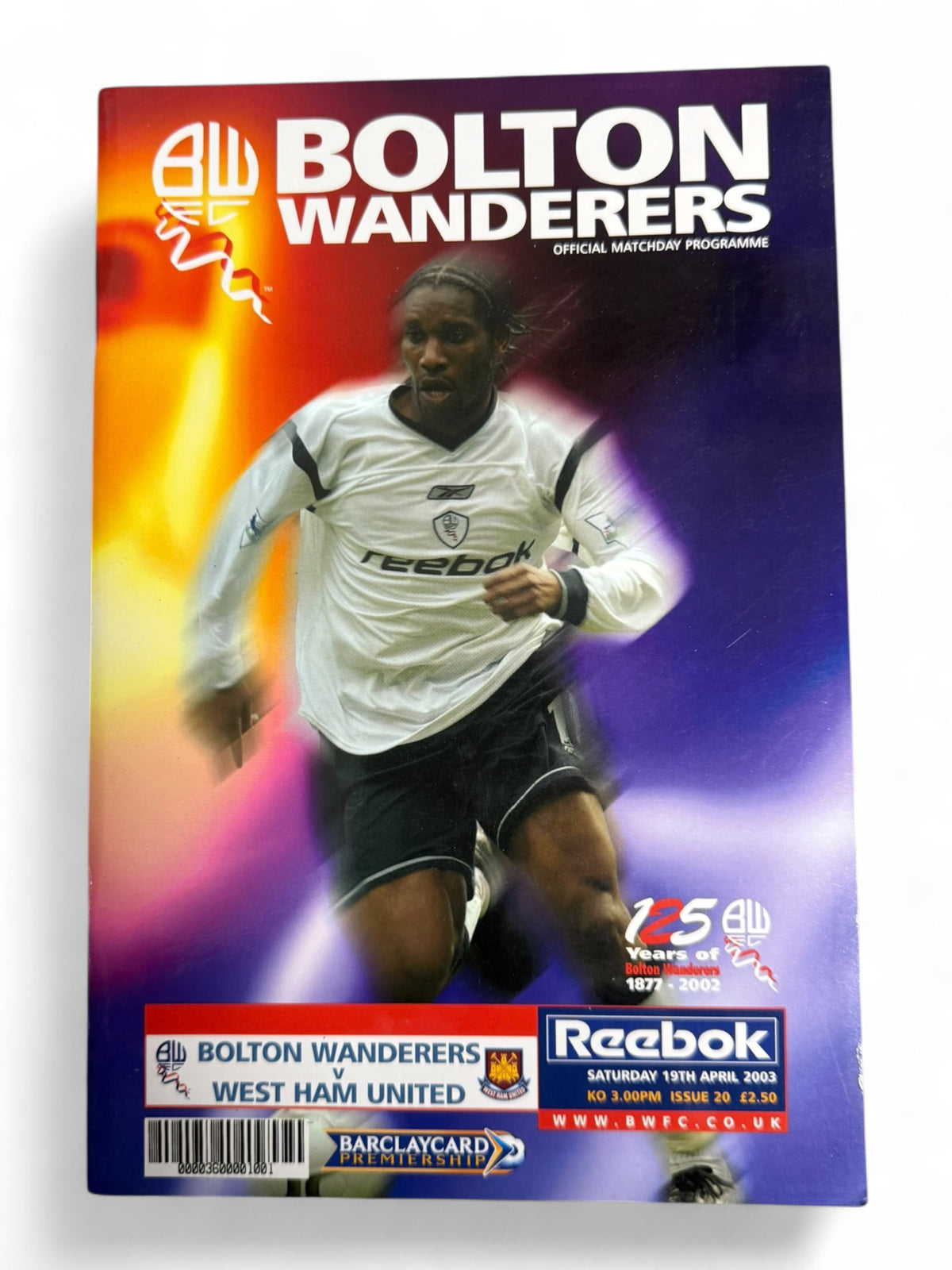 Bolton Wanderers v West Ham United 2003 programme