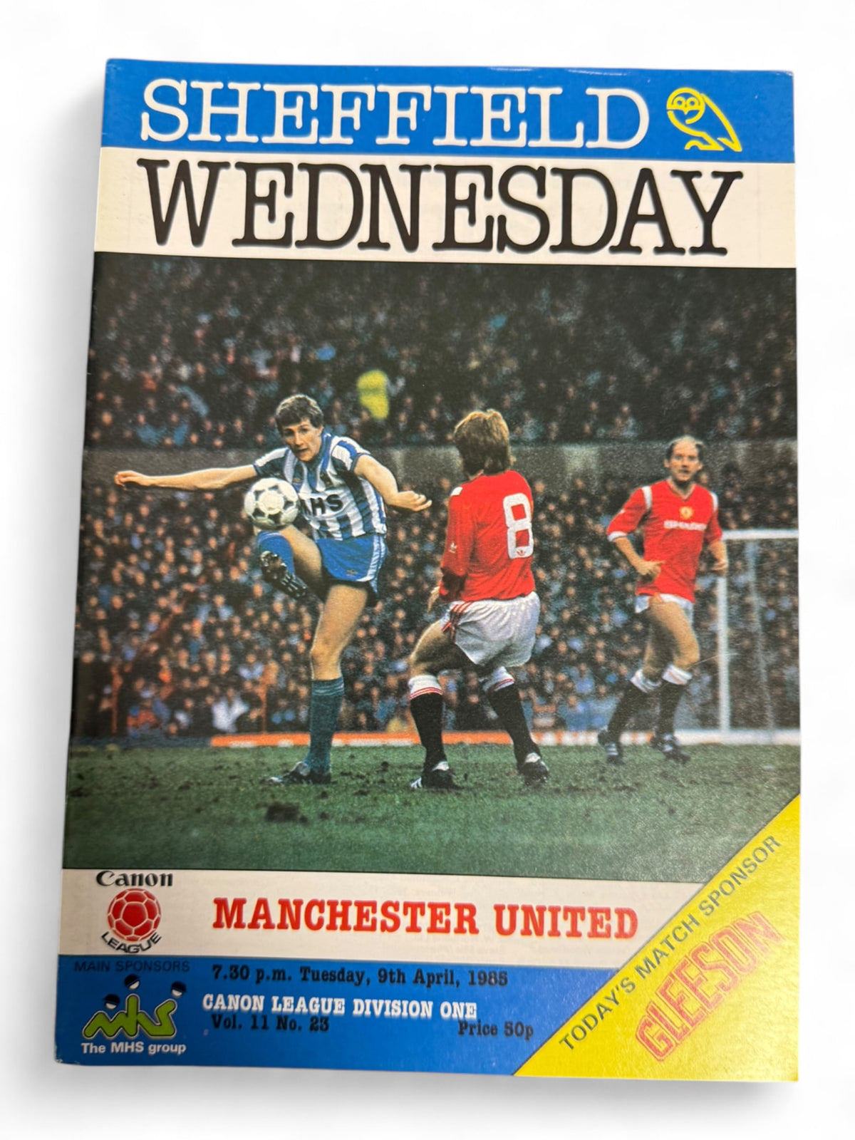 Sheffield Wednesday v Manchester United 1985 programme