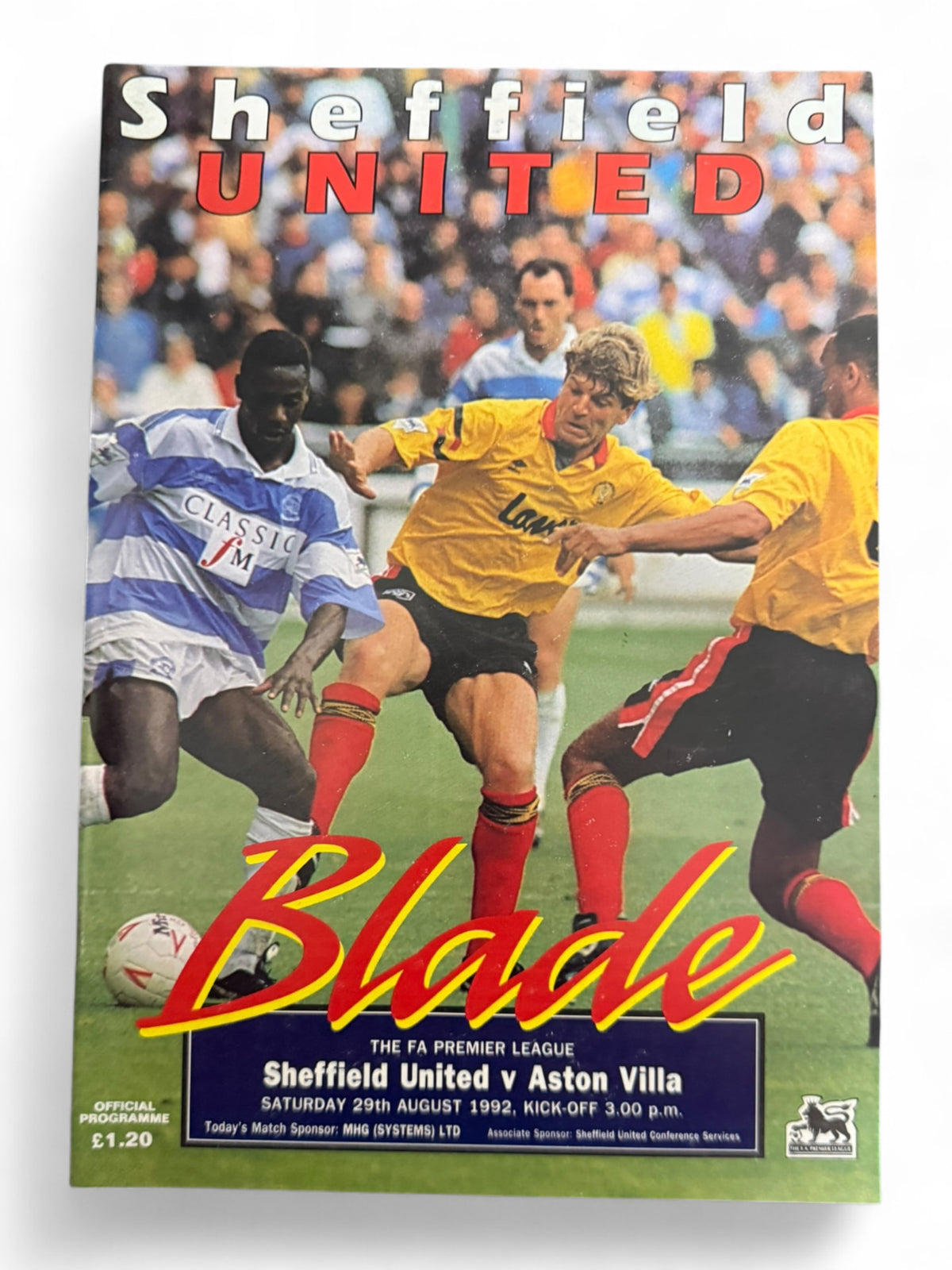 Sheffield United v Aston Villa 1992 programme