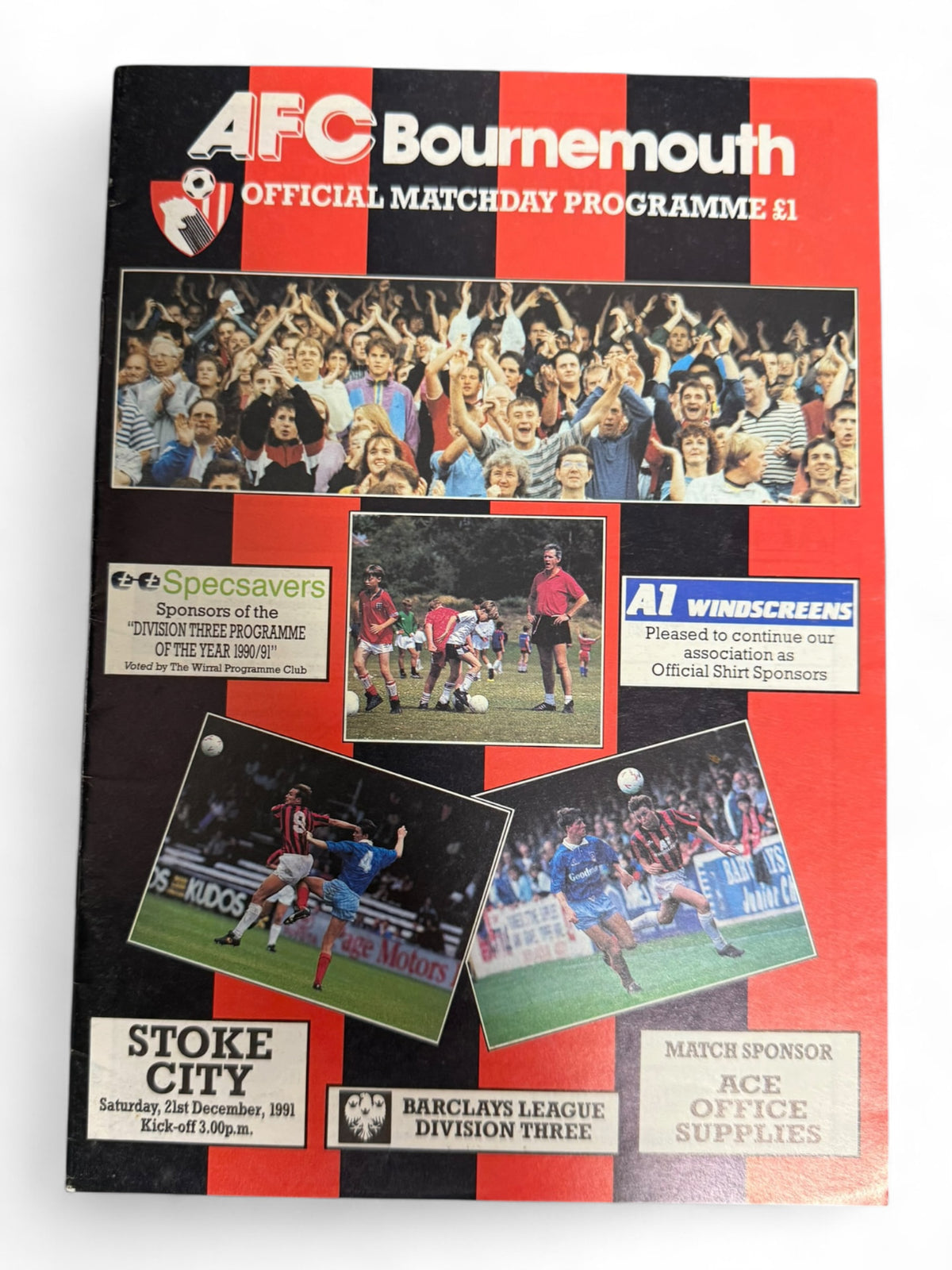 AFC Bournemouth v Stoke City 1991 programme