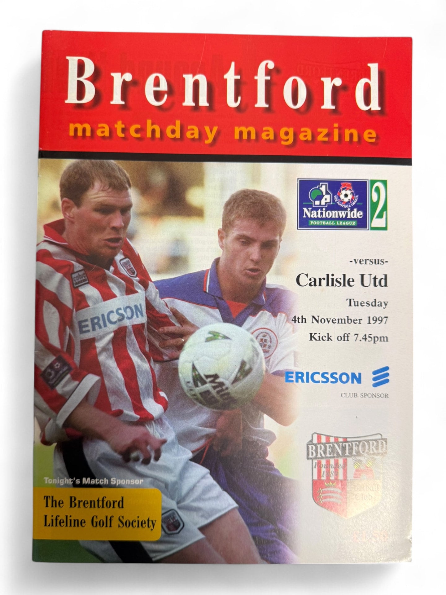 Brentford v Carlisle United 1997 programme