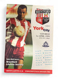 Brentford v York City 1995 programme