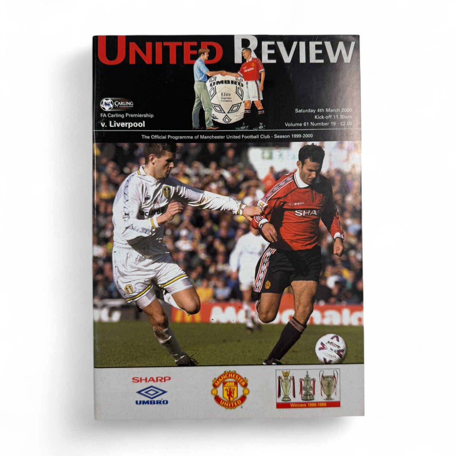 Manchester United vs Liverpool 1999/00 Retro Match Day Programme