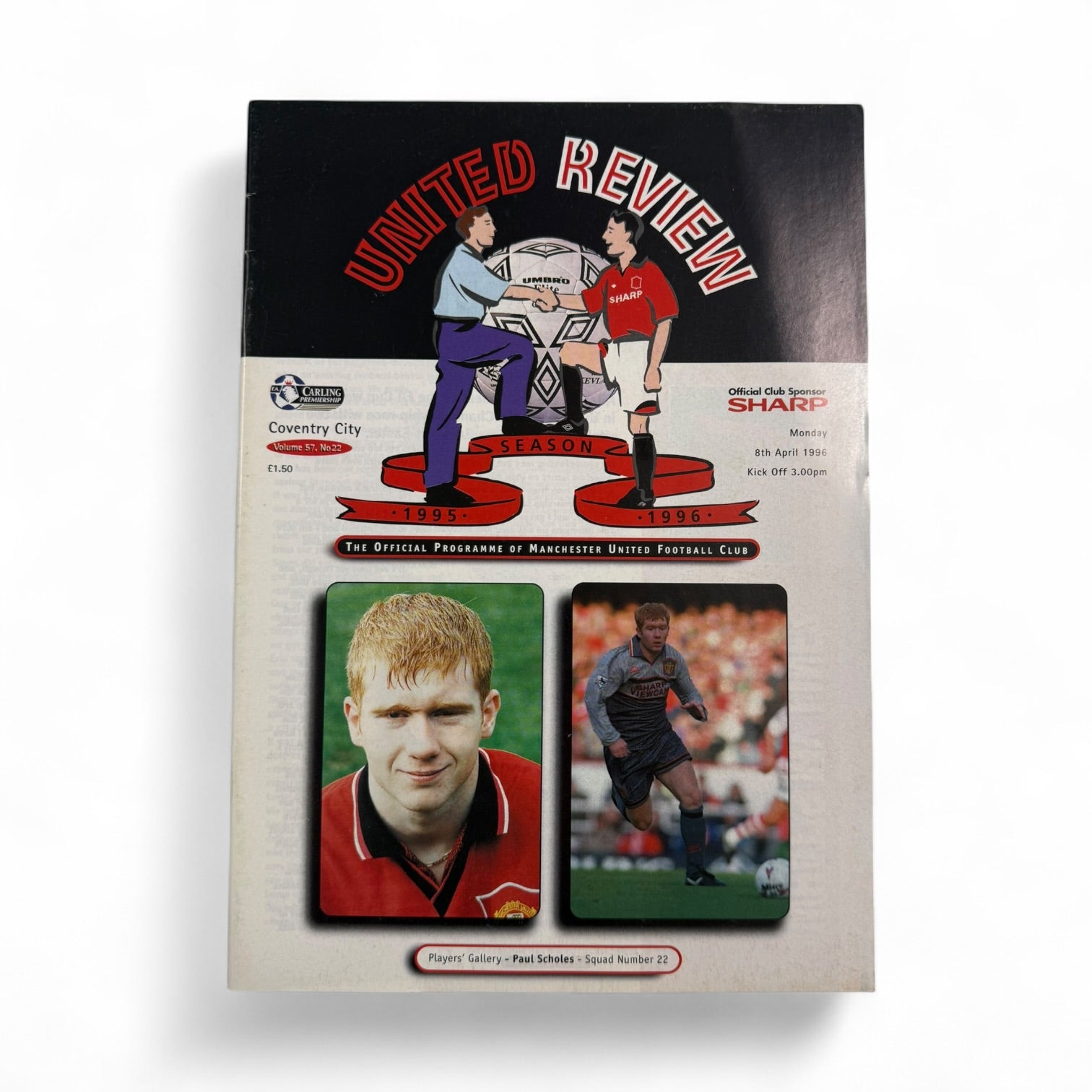 Manchester United vs Coventry City 1995/96 Retro Match Day Programme