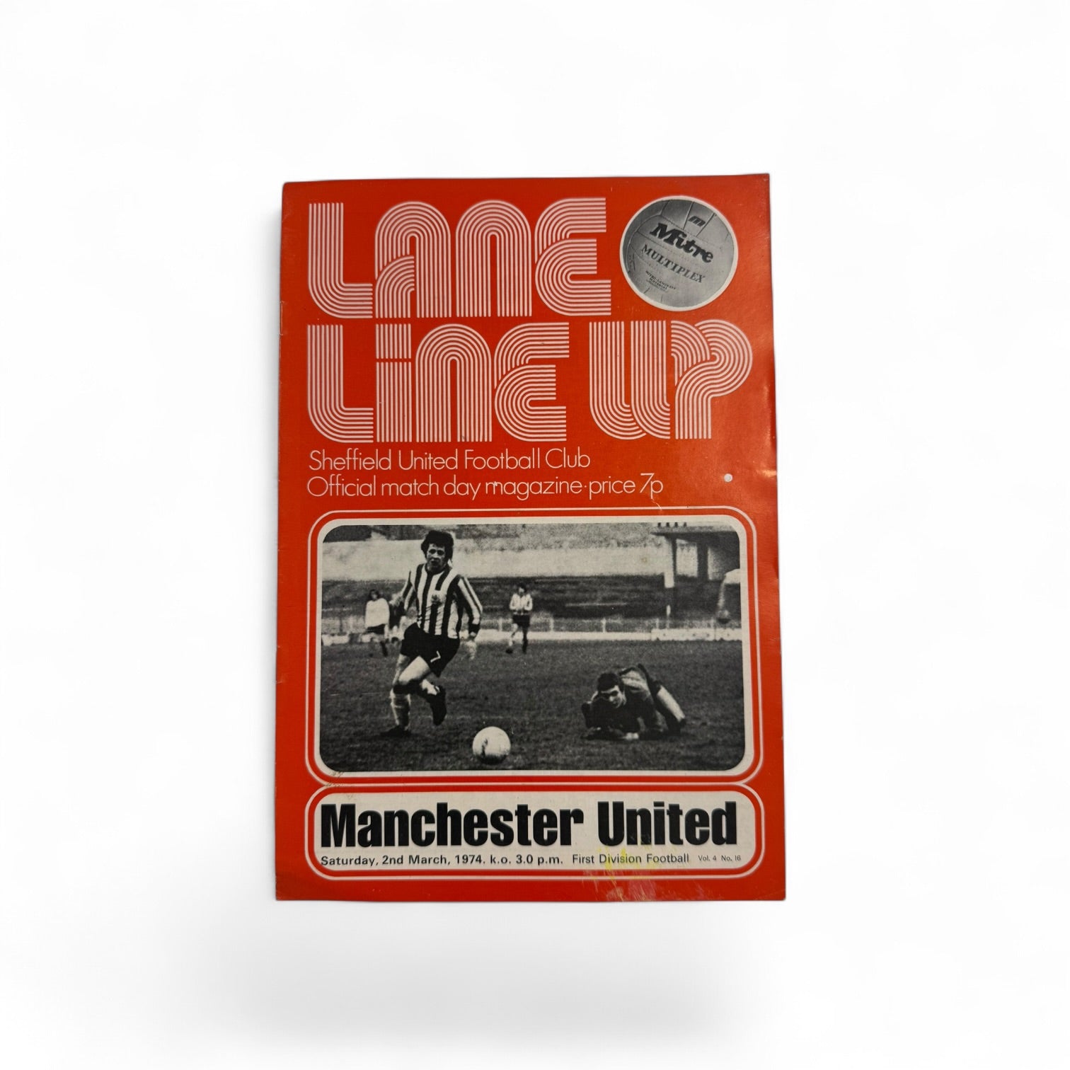 Sheffield United vs Manchester United 1973/74 Retro Match Day Programme