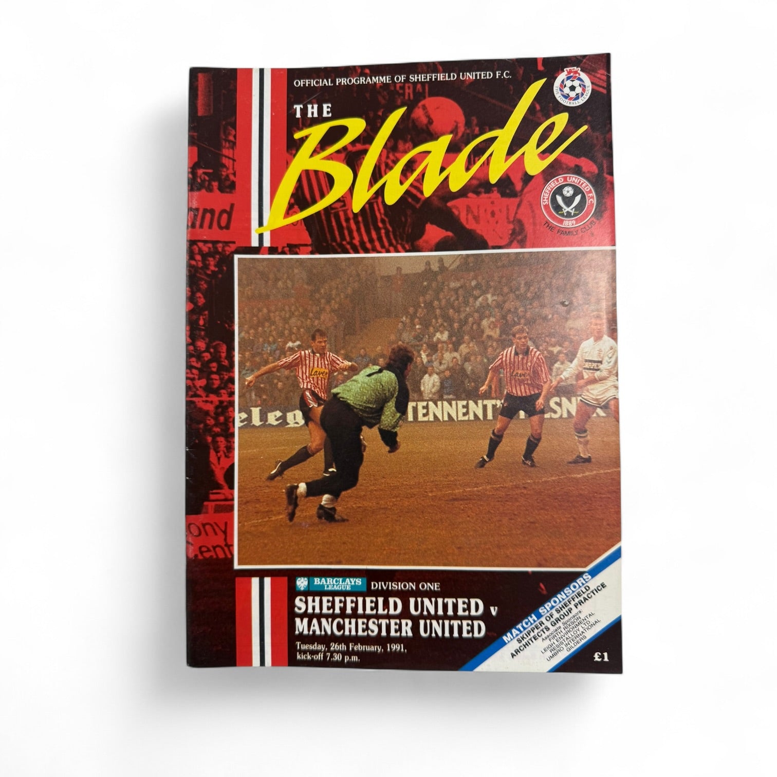 Sheffield United vs Manchester United 1990/91 Retro Match Day Programme