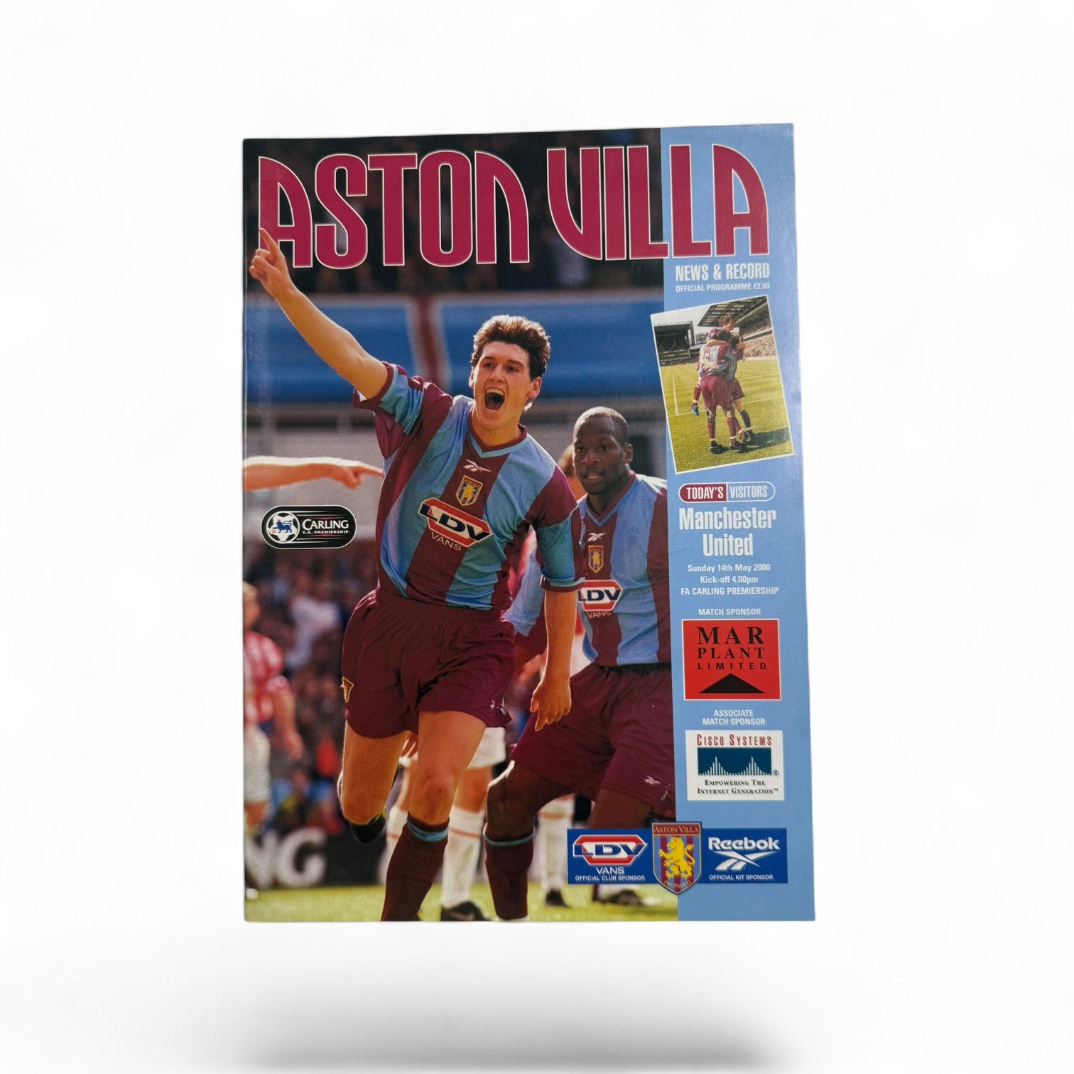 Aston Villa vs Manchester United 1999/00 Retro Match Day Programme