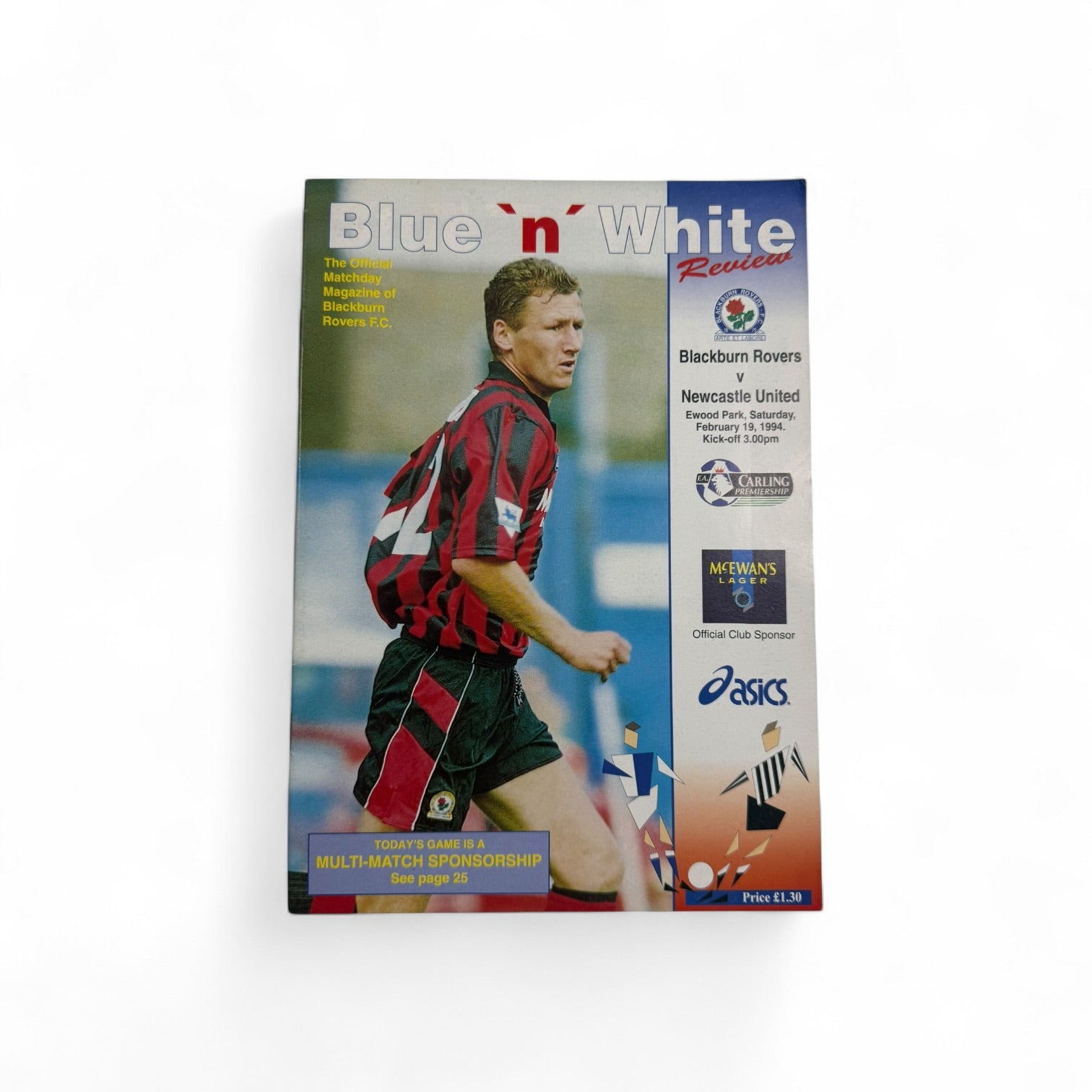Blackburn Rovers vs Newcastle United 1993/94 Retro Match Day Programme