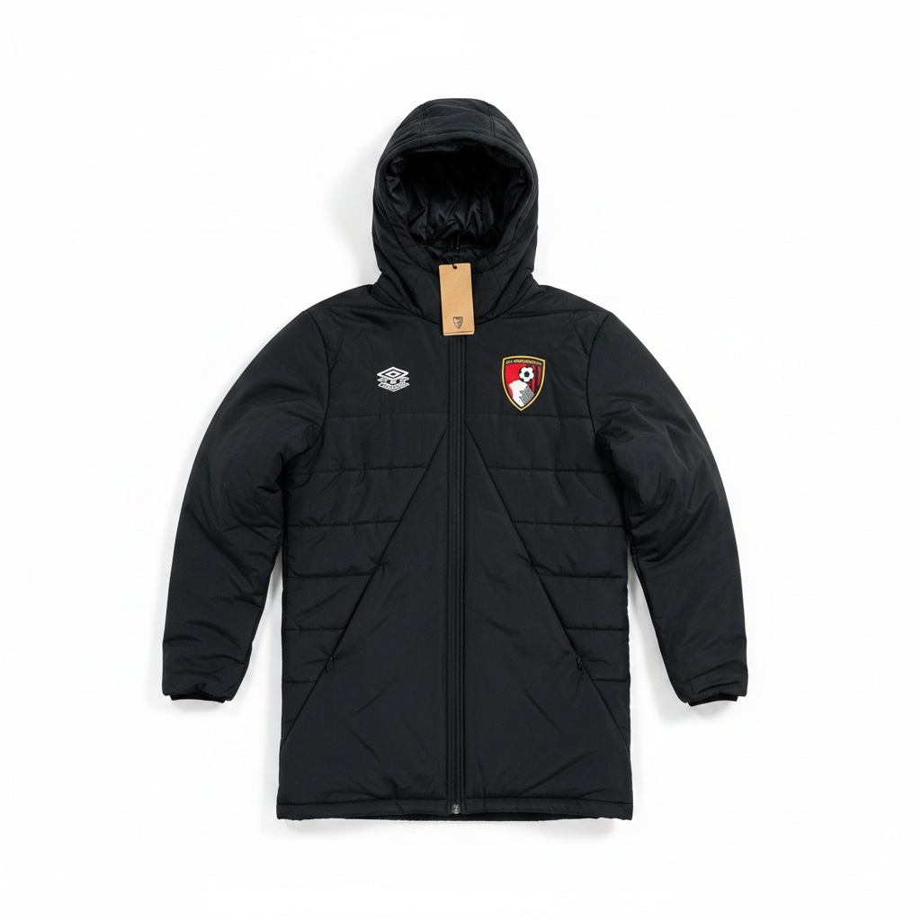AFC Bournemouth Black Padded Jacket - front with tag
