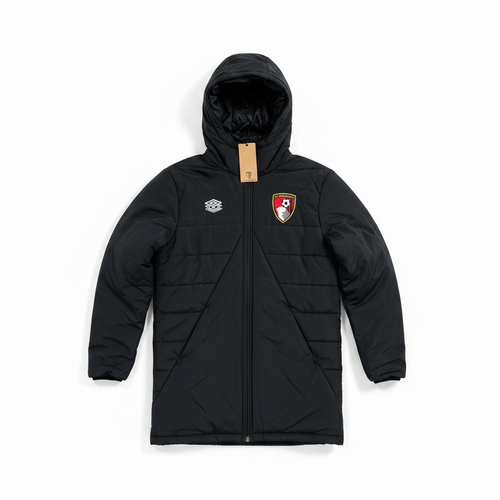AFC Bournemouth Black Padded Jacket - front with tag
