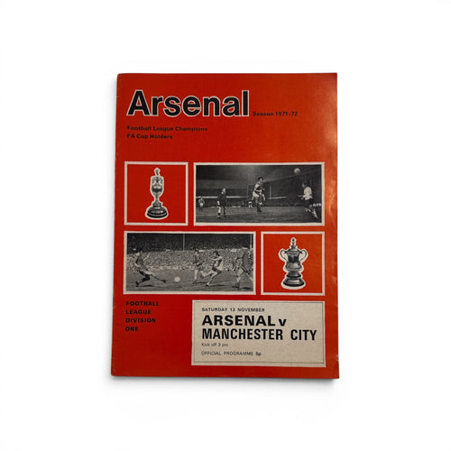 Arsenal vs Manchester City 1971/72 programme