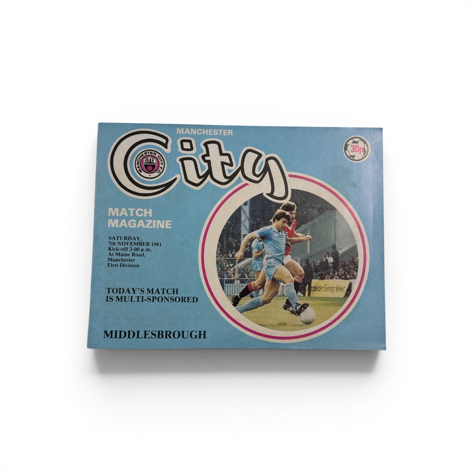 Manchester City vs Middlesbrough 1981/82 programme