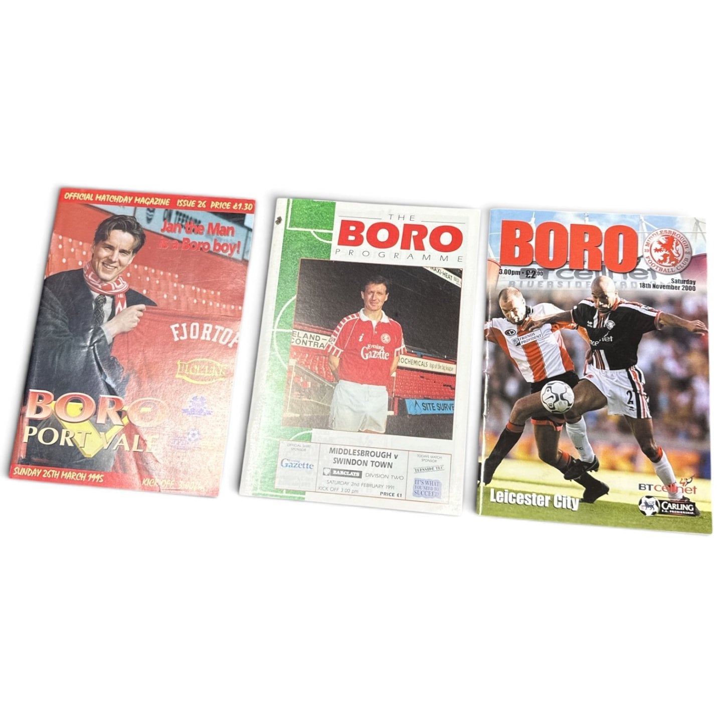 Example Middlesbrough matchday programmes included in the mystery box